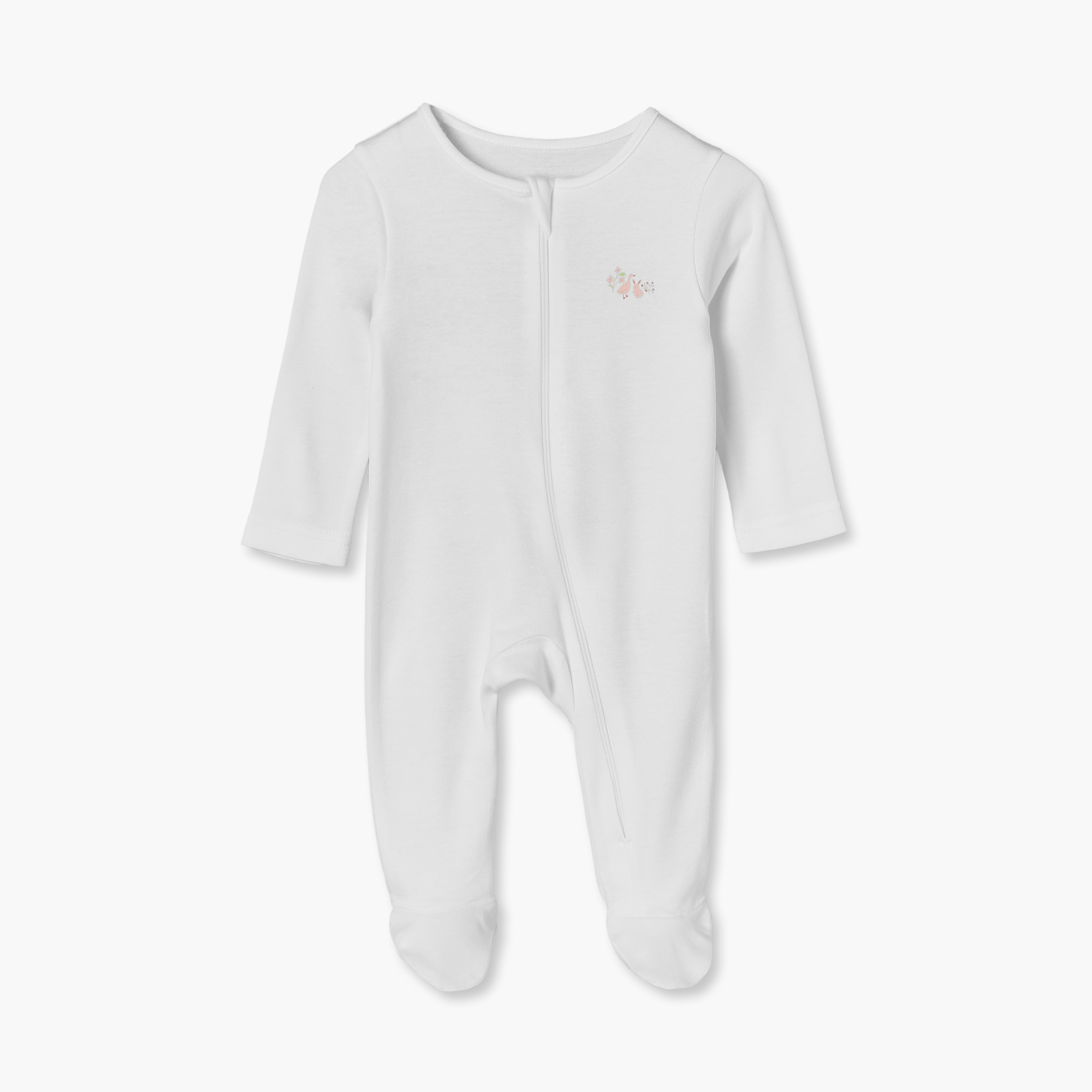 Pack of 5 Juniors Cotton Crew Neck Long Sleeves Sleepsuit with Floral Print-baby-girls-clothing-nightwear-sleepsuits-image-7
