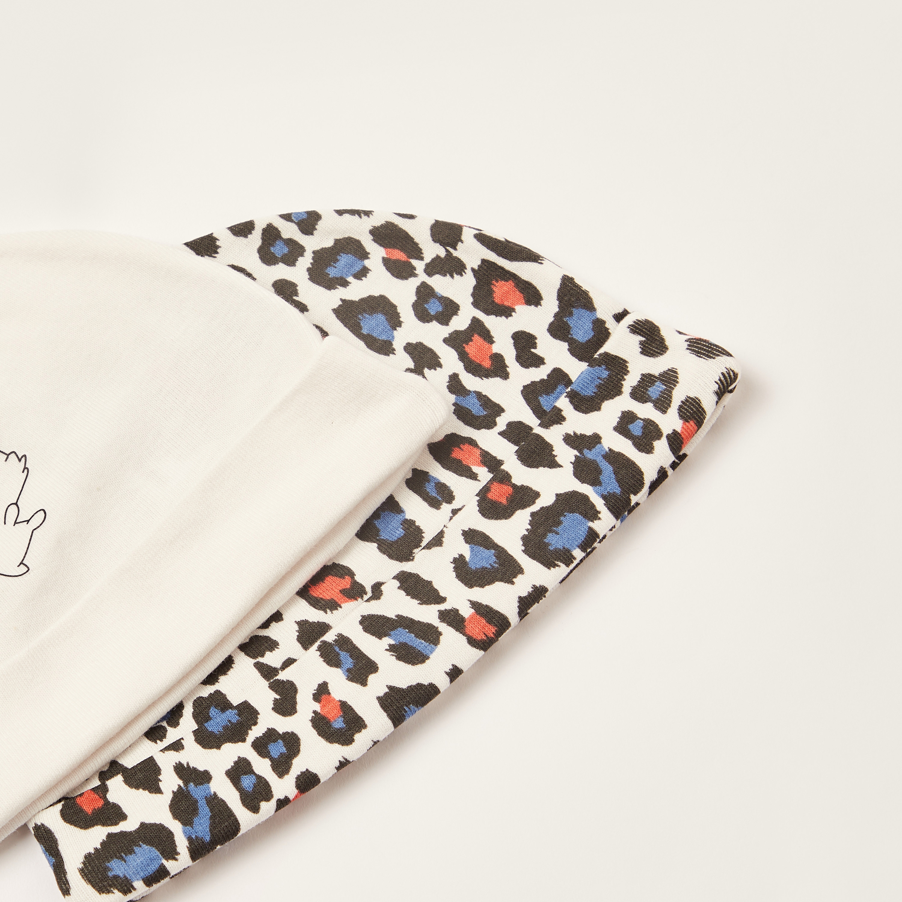 Juniors Printed Cap - Set of 2-baby-girls-accessories-caps-image-2