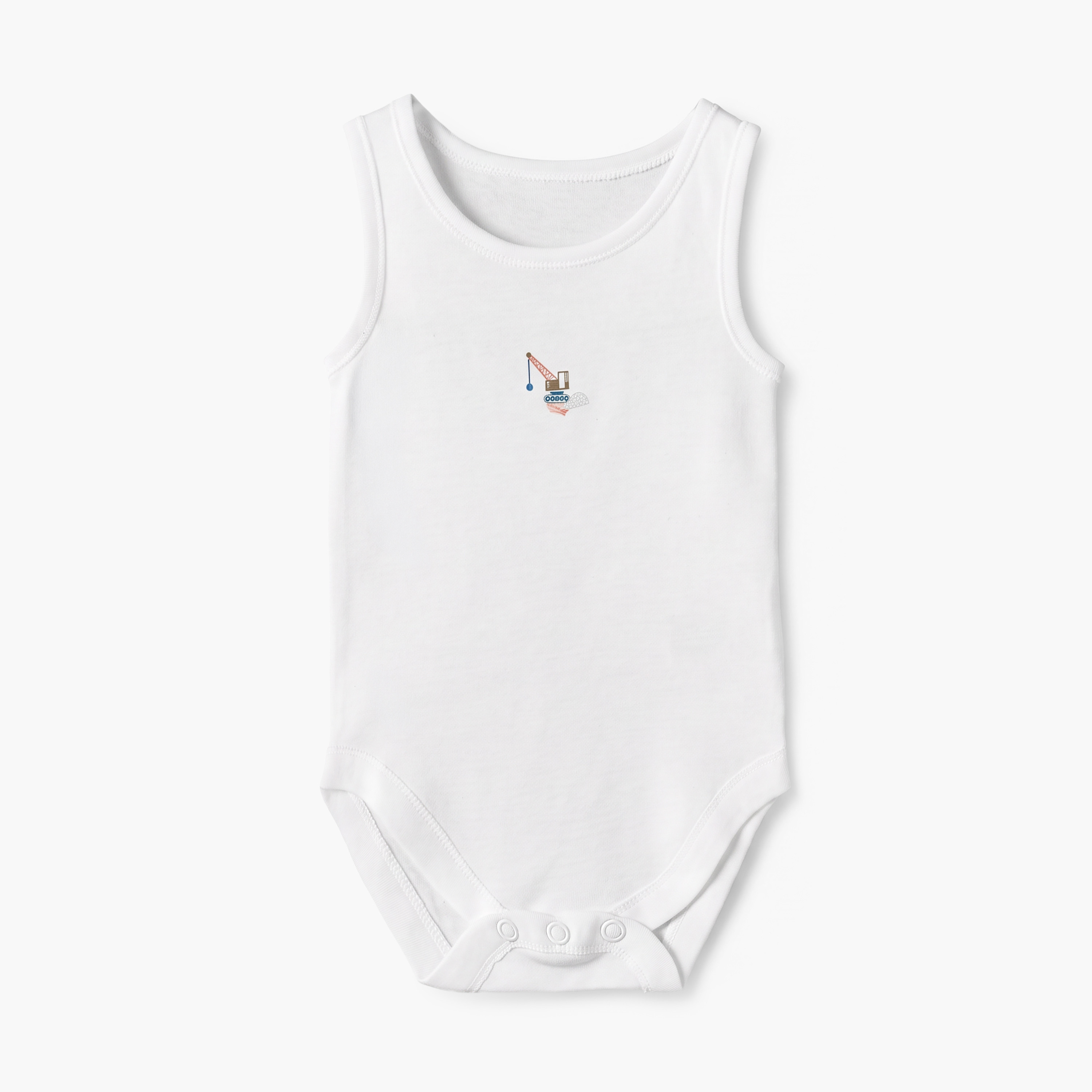 Pack of 5 Juniors Crew Neck Sleeveless Bodysuit with Snap Button Closure-baby-boys-clothing-bodysuits-image-2