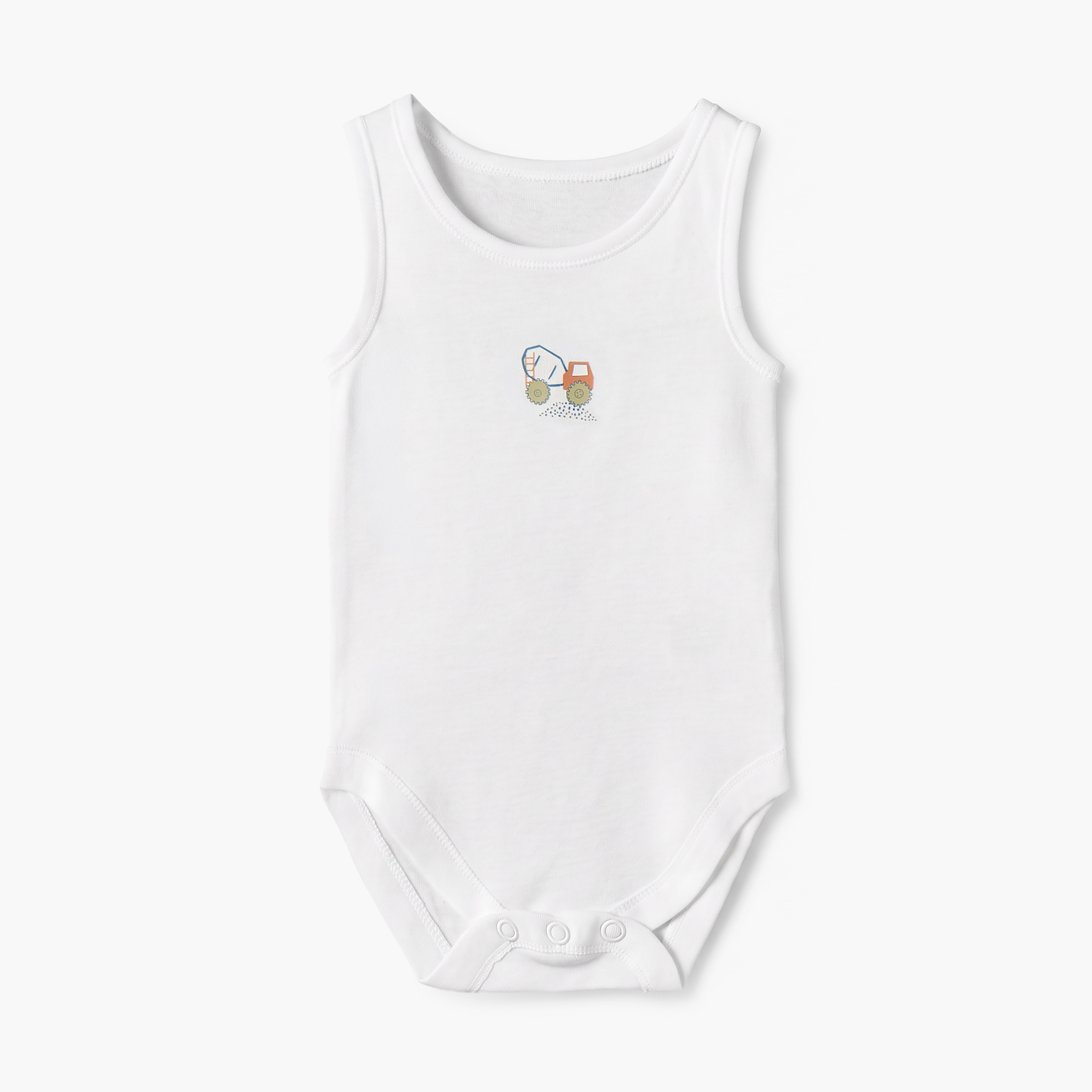 Pack of 5 Juniors Crew Neck Sleeveless Bodysuit with Snap Button Closure-baby-boys-clothing-bodysuits-image-4