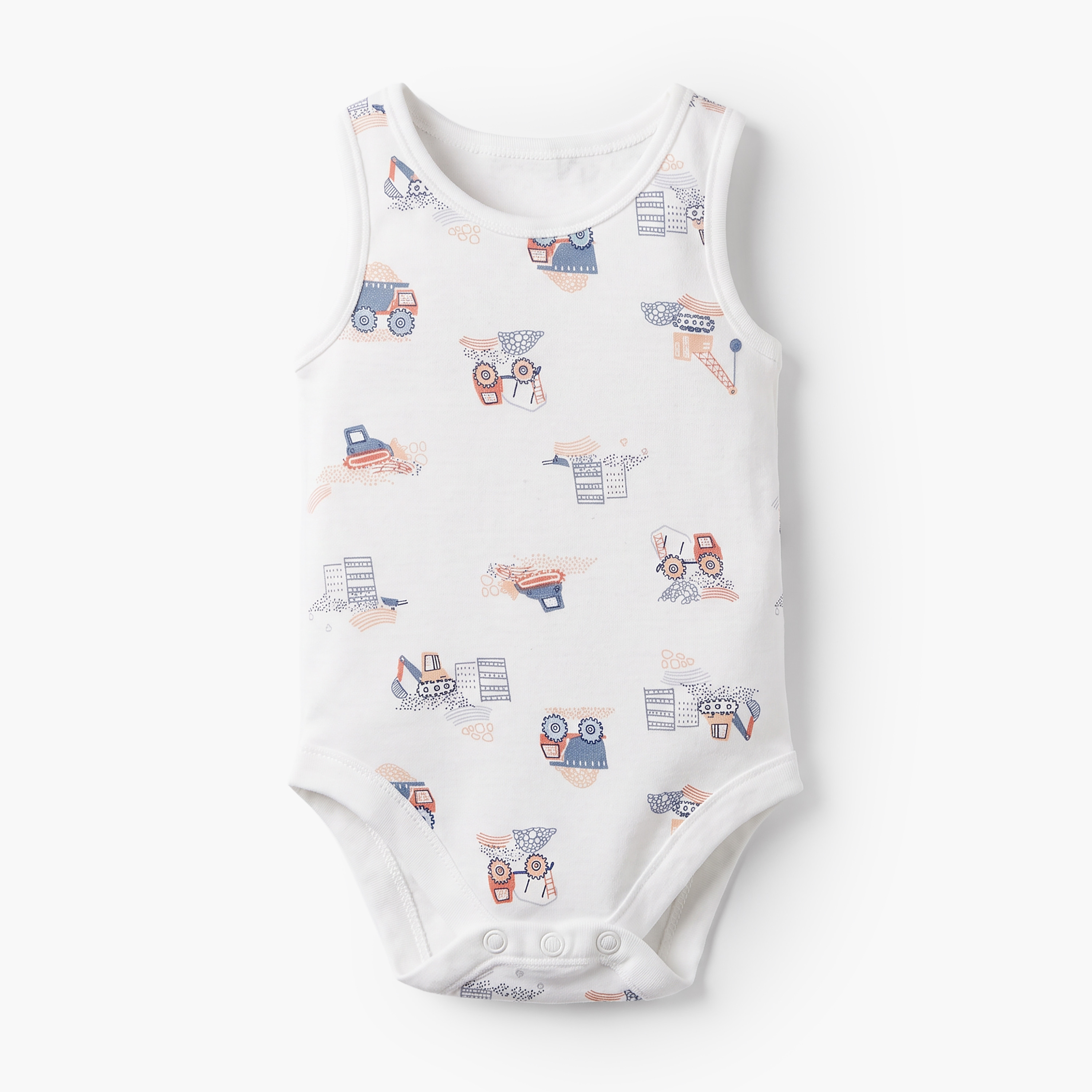Pack of 5 Juniors Crew Neck Sleeveless Bodysuit with Snap Button Closure-baby-boys-clothing-bodysuits-image-6
