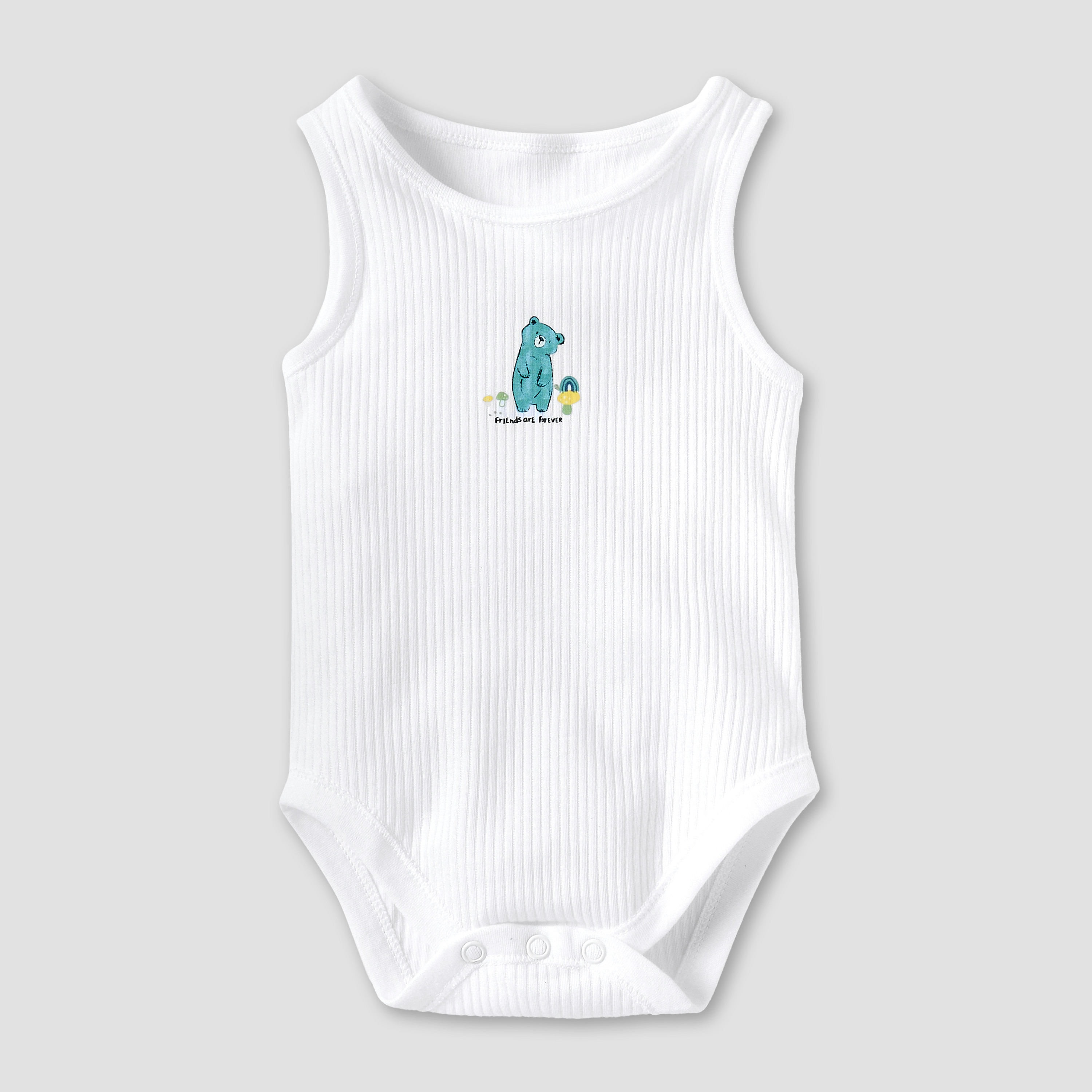 Juniors Bear Print Sleeveless Bodysuit with Button Closure - Set of 5-baby-boys-clothing-multipacks-image-3