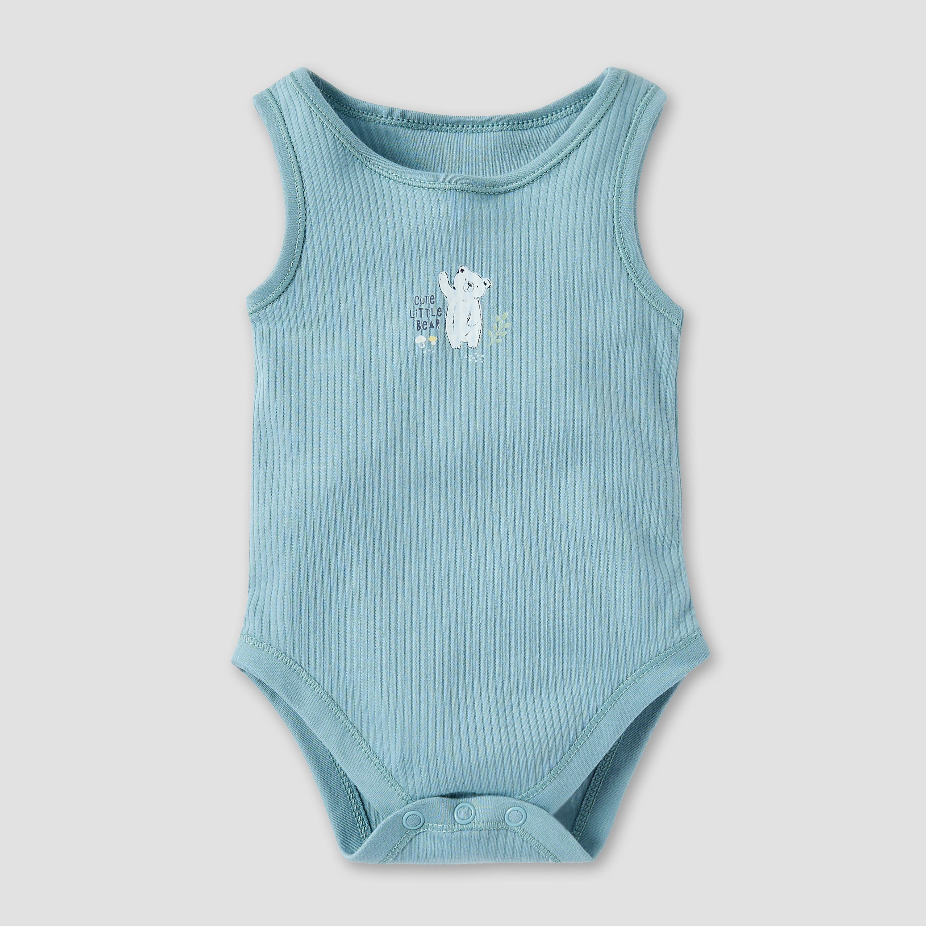 Juniors Bear Print Sleeveless Bodysuit with Button Closure - Set of 5-baby-boys-clothing-multipacks-image-5