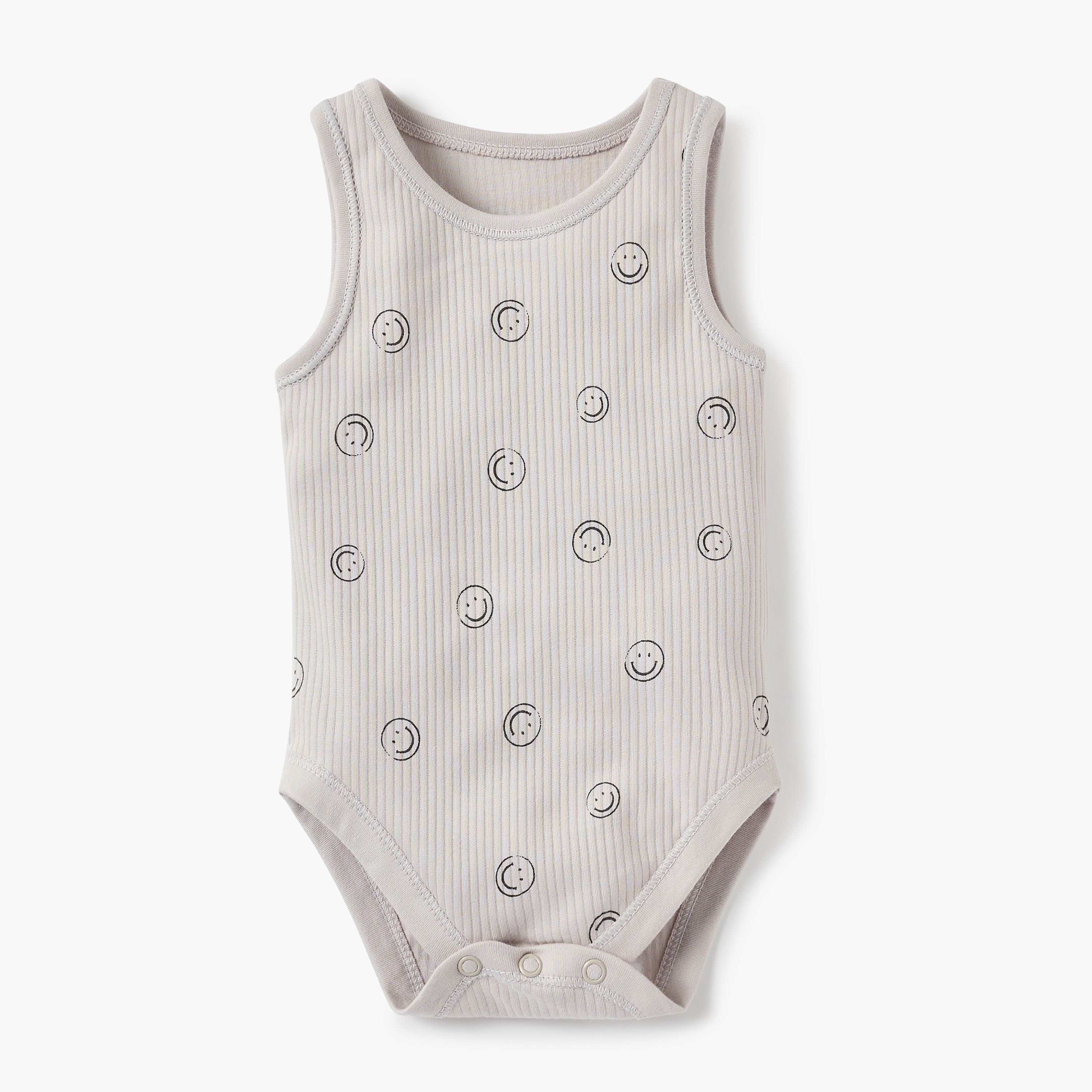 Juniors Printed Sleeveless Bodysuit with Button Closure - Set of 5-baby-boys-clothing-bodysuits-image-4