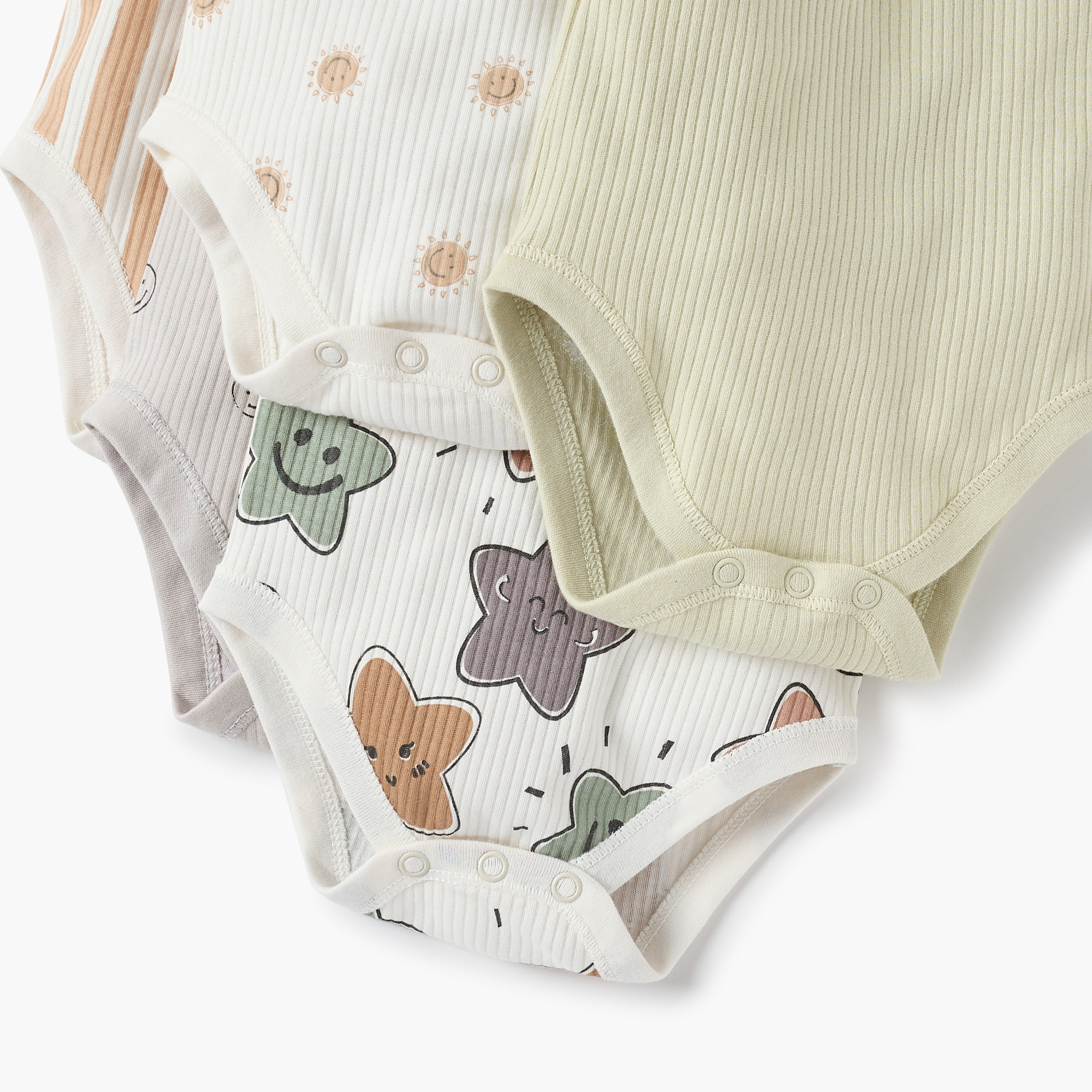 Juniors Printed Sleeveless Bodysuit with Button Closure - Set of 5-baby-boys-clothing-bodysuits-image-8