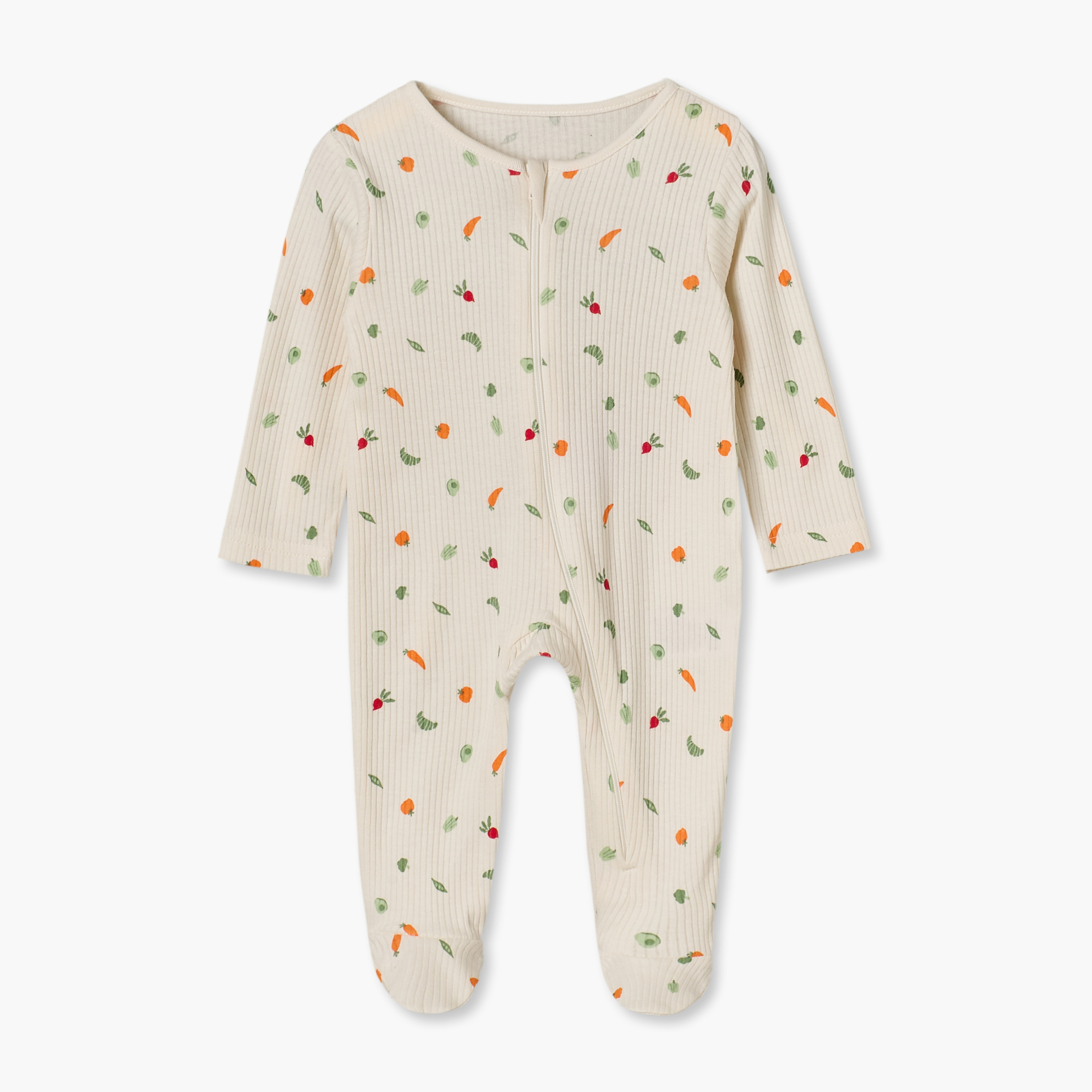Pack of 5 Juniors Cotton Crew Neck Long Sleeves Sleepsuit with Vegetable Print-baby-boys-clothing-nightwear-sleepsuits-image-3