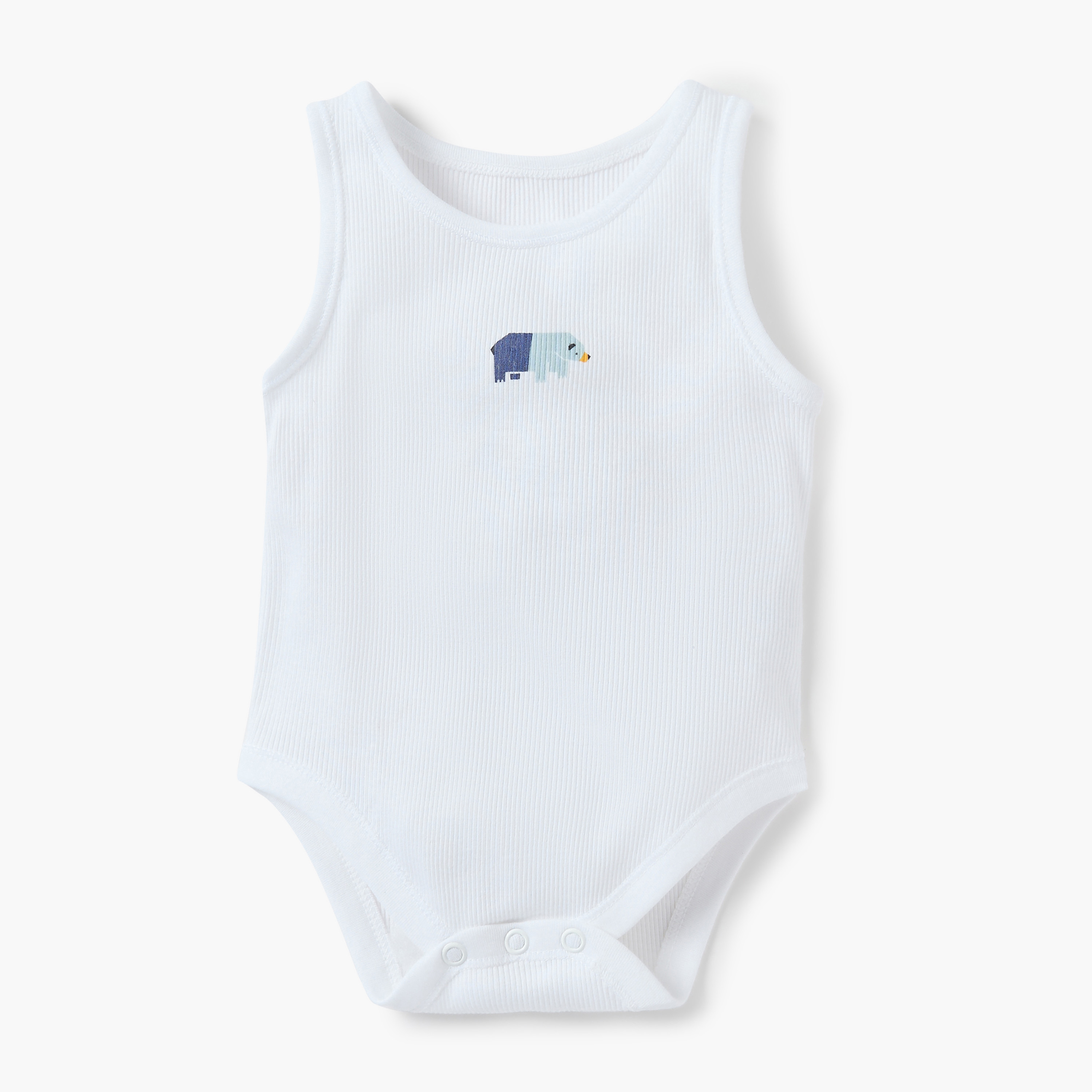 Juniors Animal Print Sleeveless Bodysuit with Button Closure - Set of 5-baby-girls-clothing-bodysuits-image-3