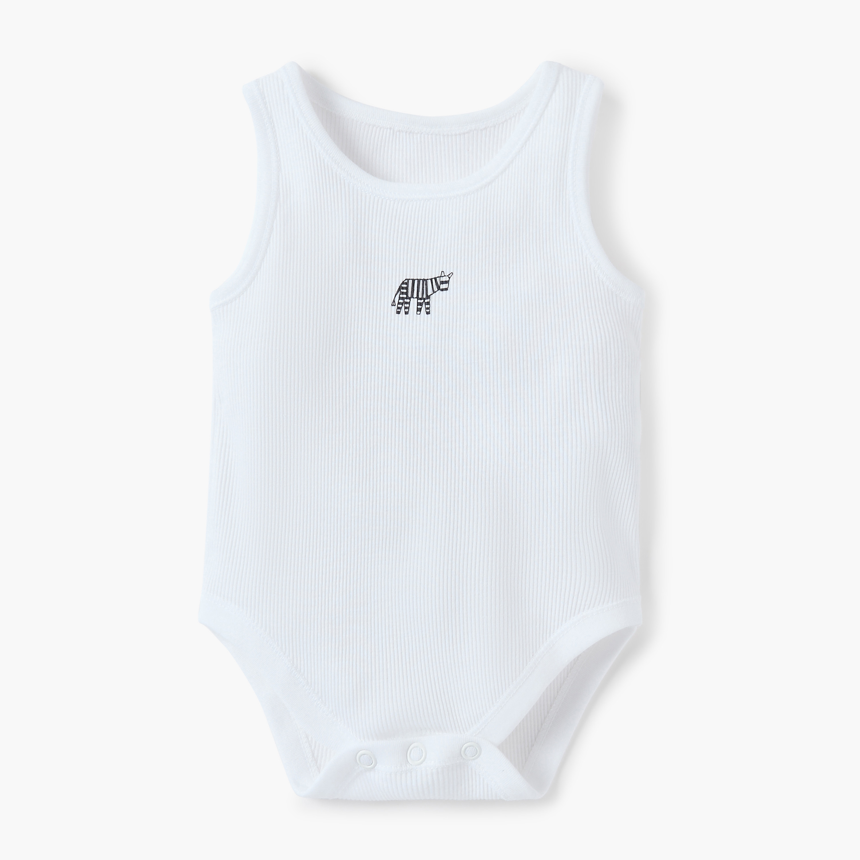 Juniors Animal Print Sleeveless Bodysuit with Button Closure - Set of 5-baby-girls-clothing-bodysuits-image-4