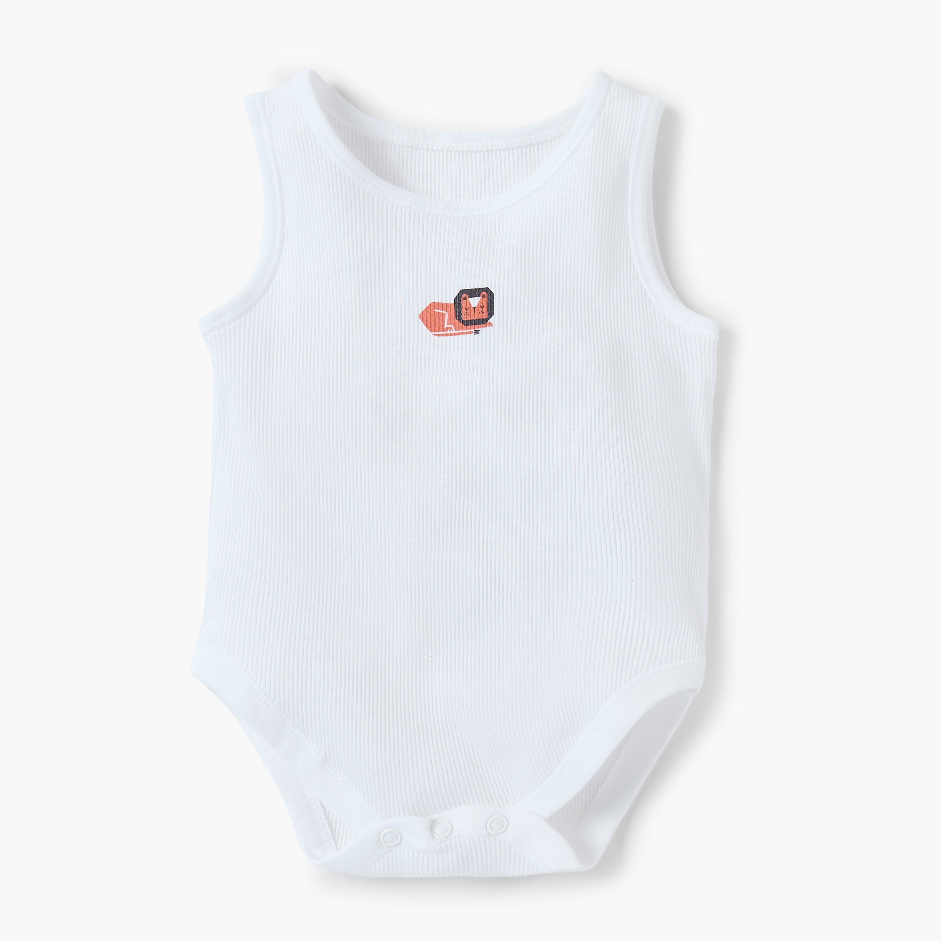 Juniors Animal Print Sleeveless Bodysuit with Button Closure - Set of 5-baby-girls-clothing-bodysuits-image-6