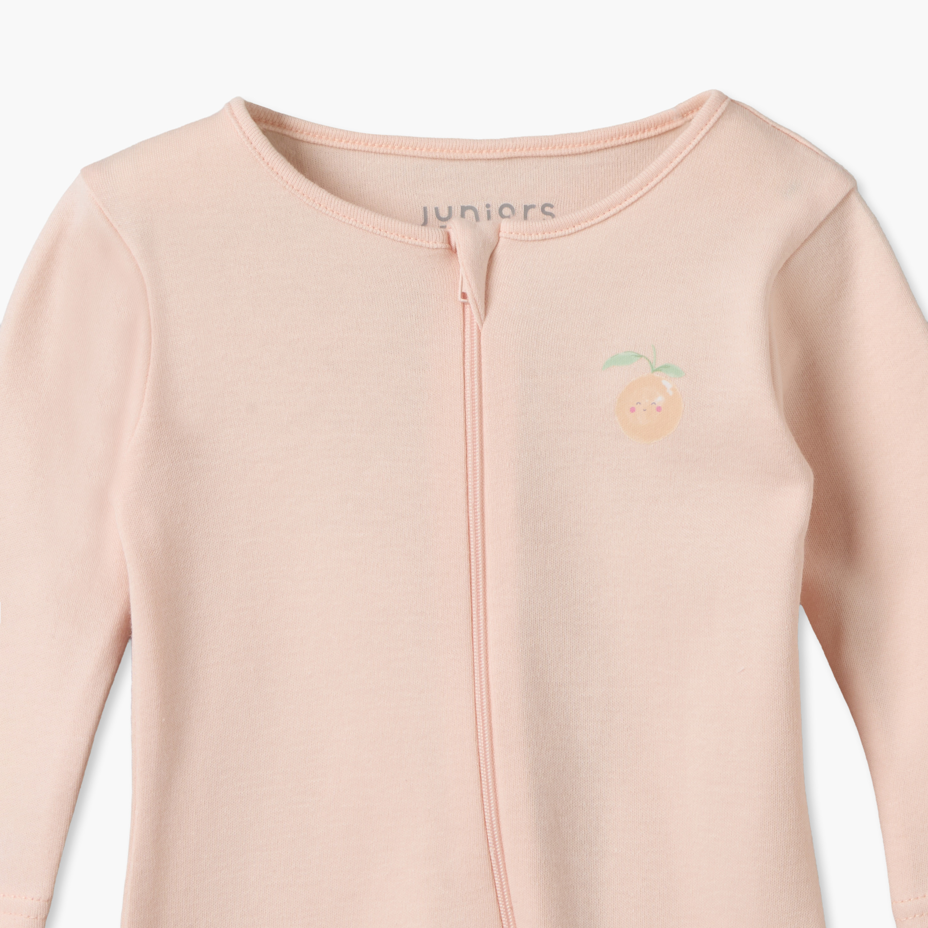 طقم بدلات نوم قطنية بياقة ضيقة وأكمام طويلة وسحاب إغلاق من جونيورز - 7 قطع-baby-girls-clothing-nightwear-sleepsuits-image-11