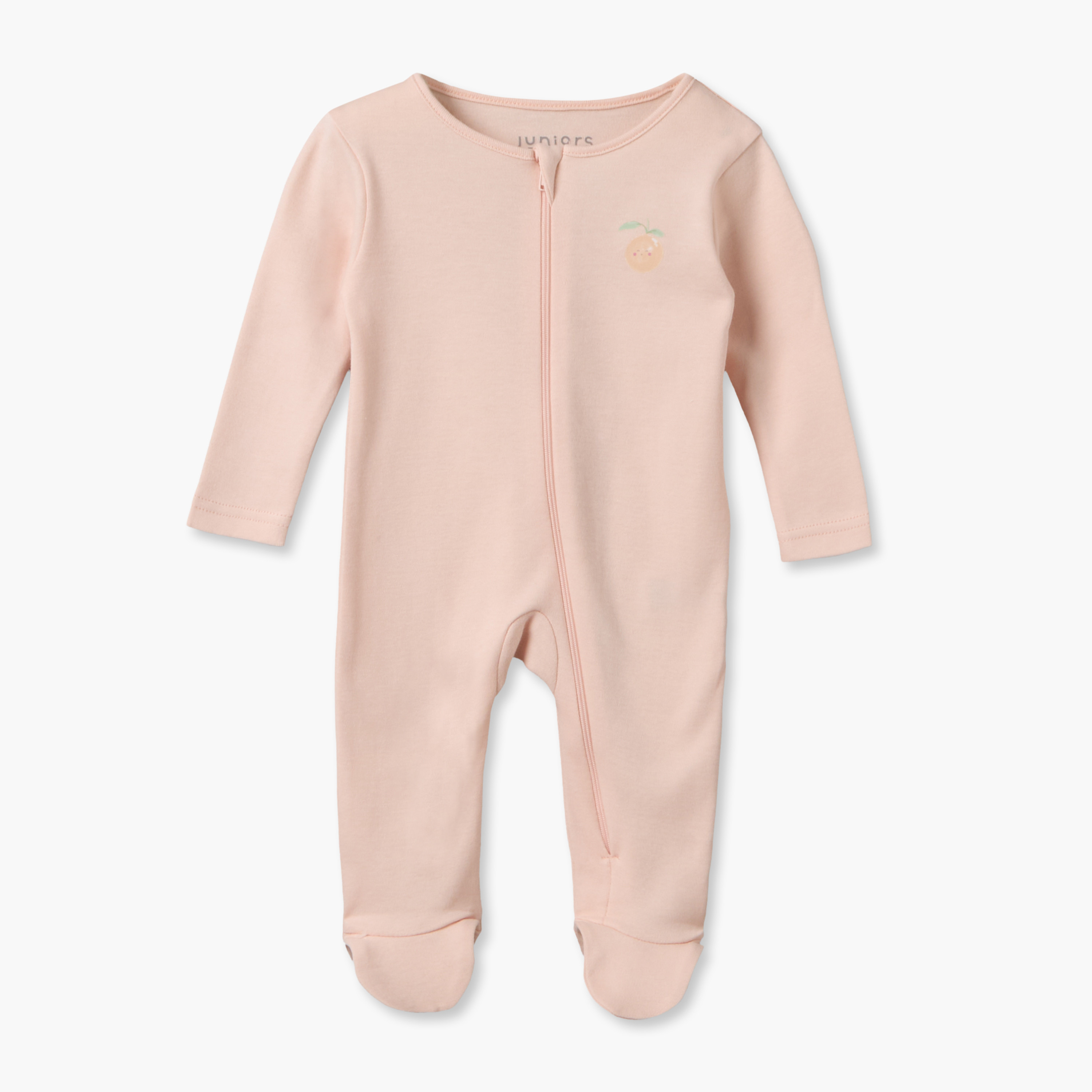 طقم بدلات نوم قطنية بياقة ضيقة وأكمام طويلة وسحاب إغلاق من جونيورز - 7 قطع-baby-girls-clothing-nightwear-sleepsuits-image-3