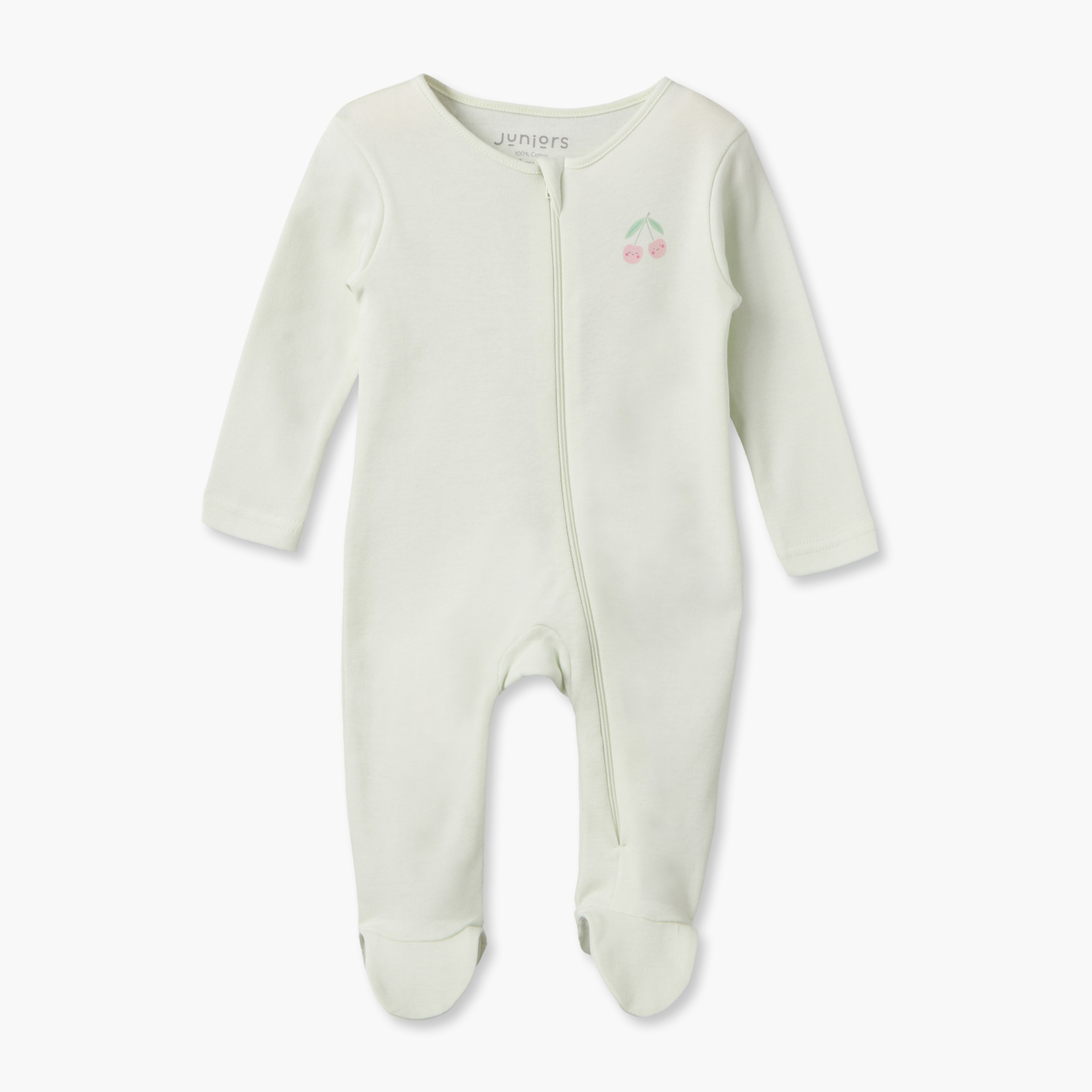 طقم بدلات نوم قطنية بياقة ضيقة وأكمام طويلة وسحاب إغلاق من جونيورز - 7 قطع-baby-girls-clothing-nightwear-sleepsuits-image-6
