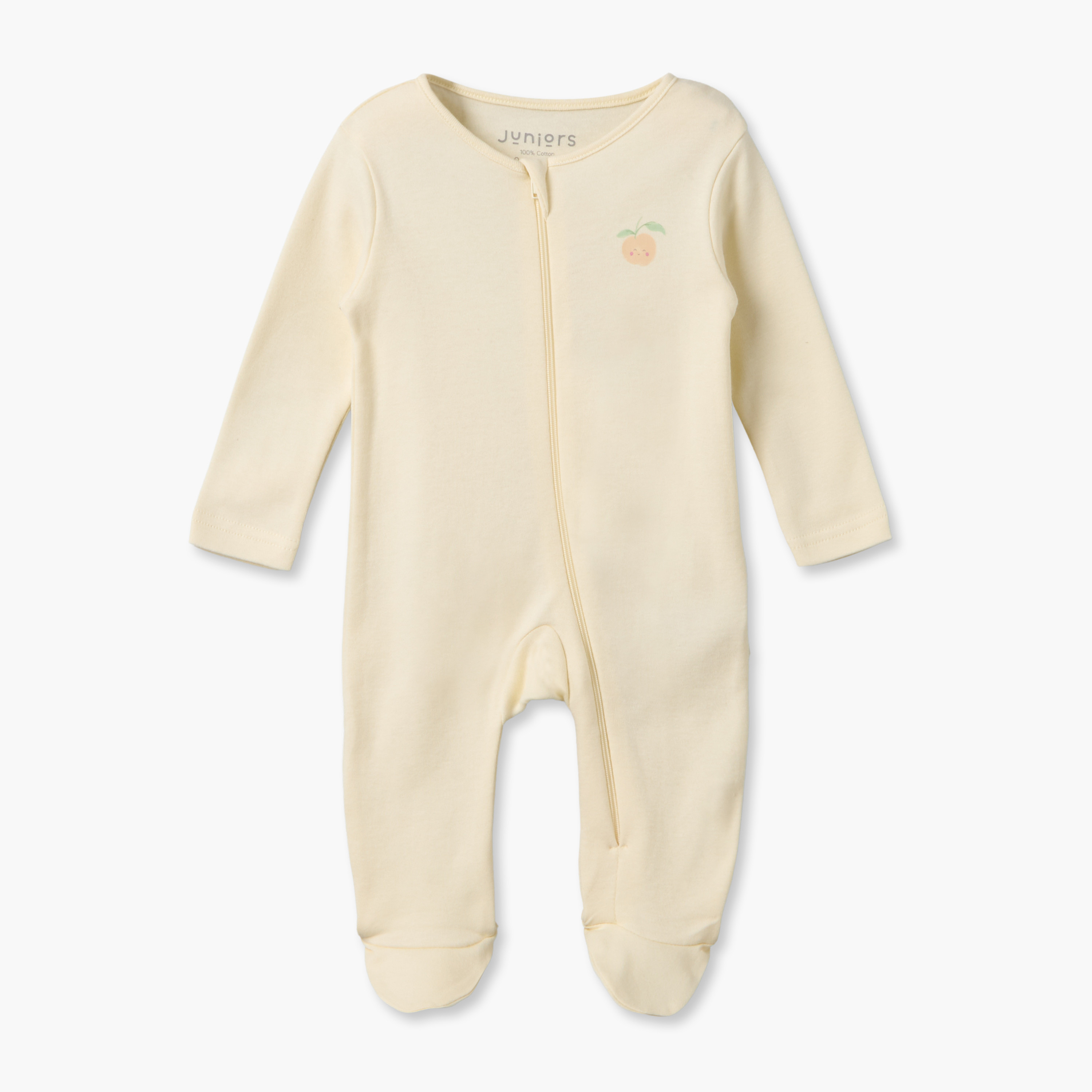 طقم بدلات نوم قطنية بياقة ضيقة وأكمام طويلة وسحاب إغلاق من جونيورز - 7 قطع-baby-girls-clothing-nightwear-sleepsuits-image-9