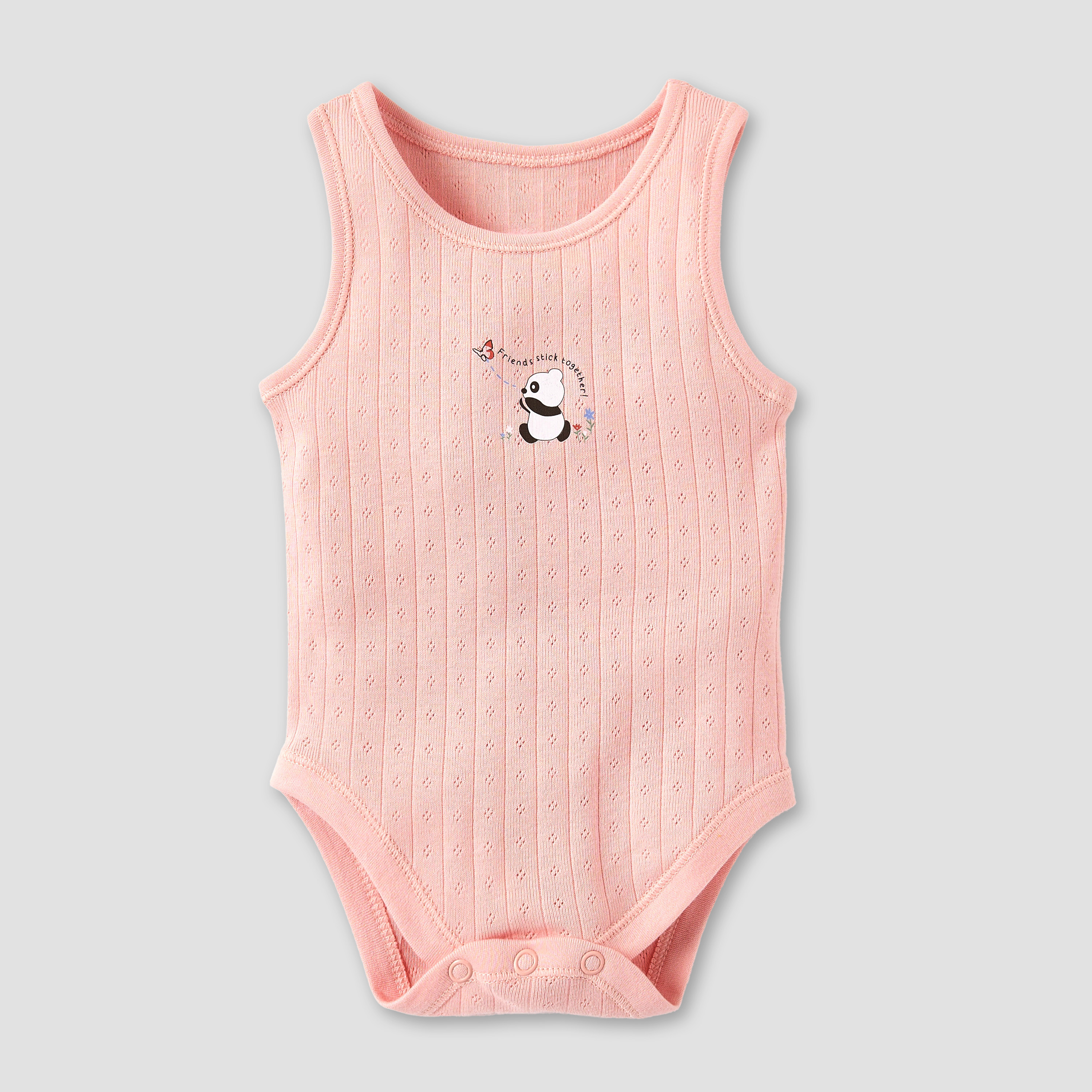 Juniors Printed Sleeveless Bodysuit with Button Closure - Set of 5-baby-girls-clothing-bodysuits-image-2