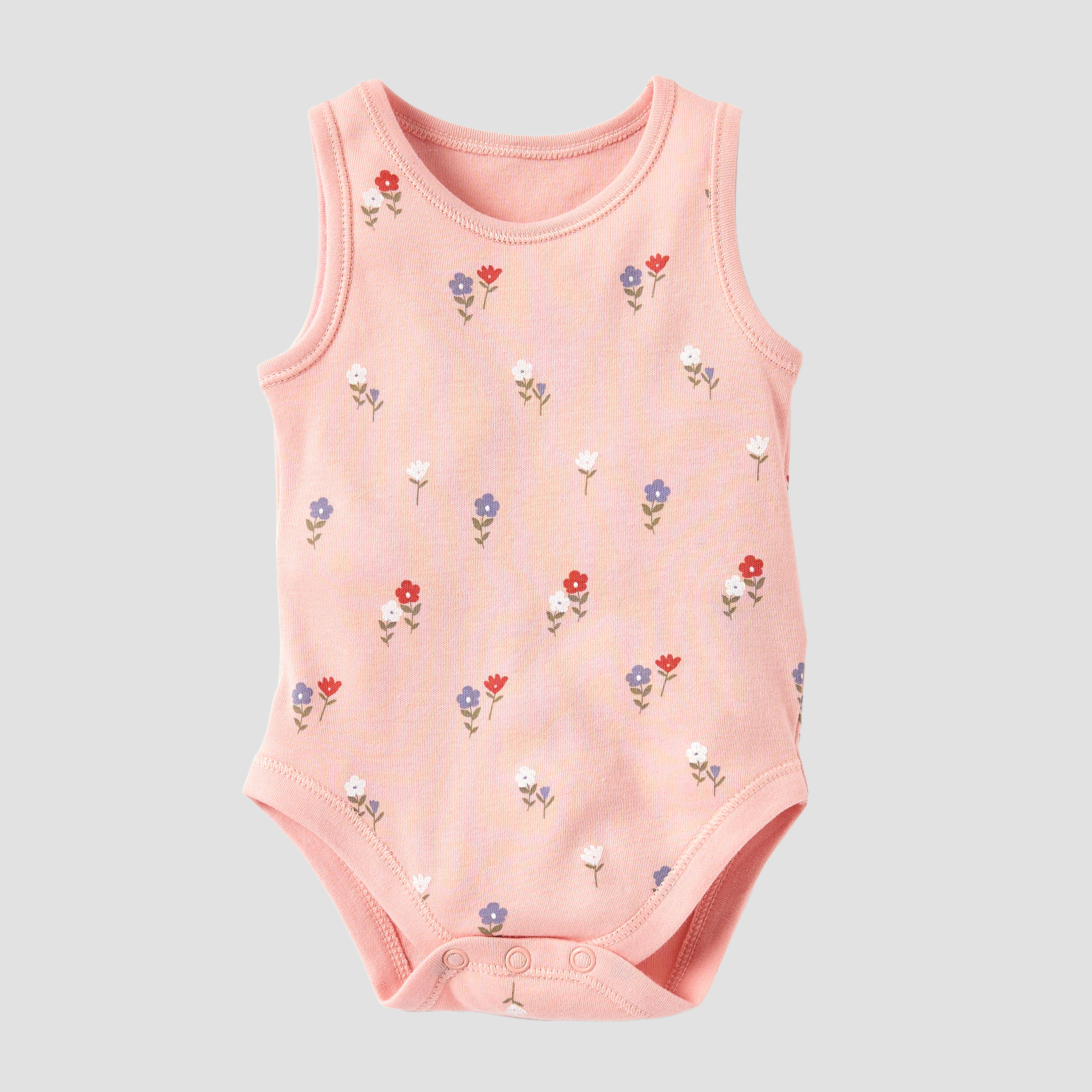 Juniors Printed Sleeveless Bodysuit with Button Closure - Set of 5-baby-girls-clothing-bodysuits-image-4