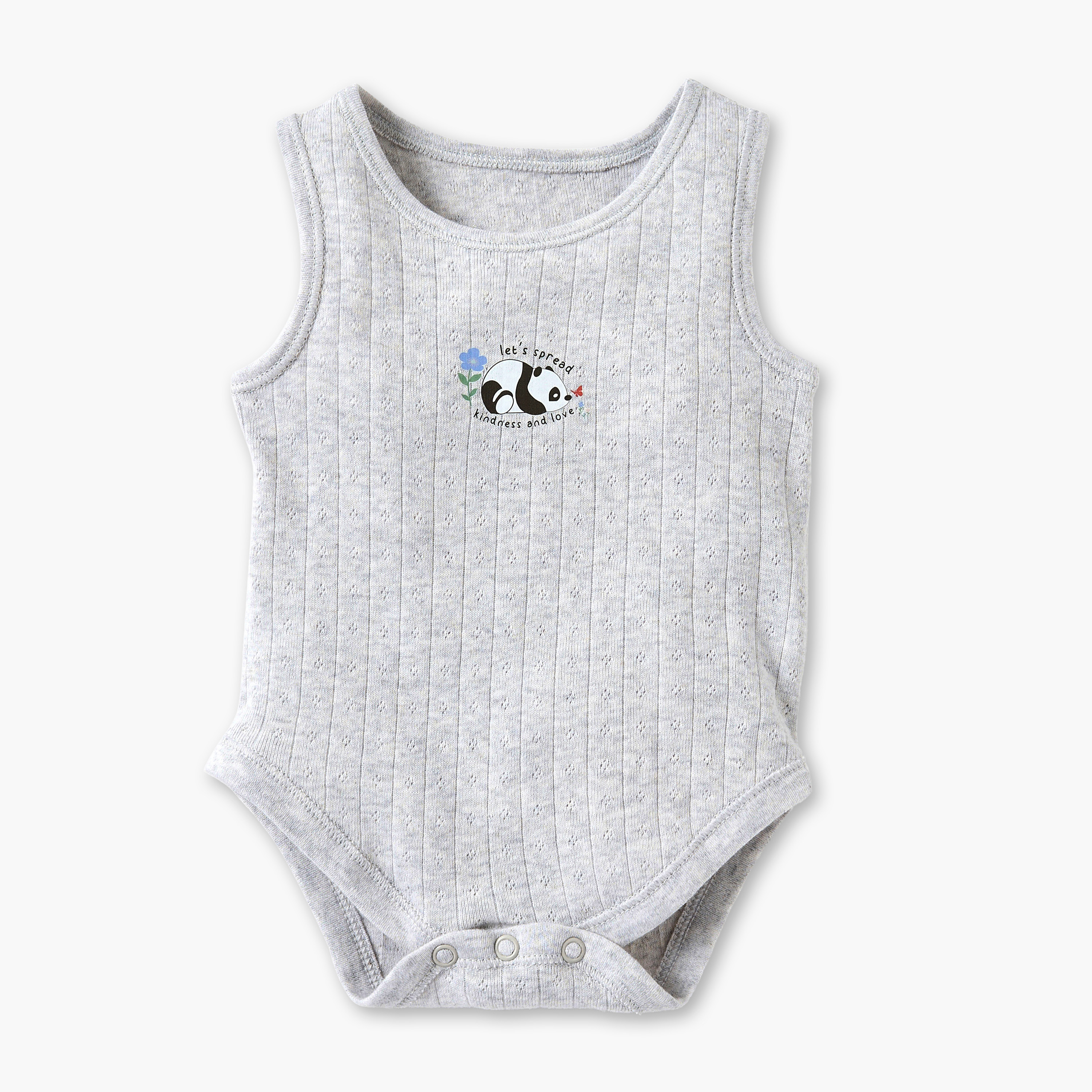 Juniors Printed Sleeveless Bodysuit with Button Closure - Set of 5-baby-girls-clothing-bodysuits-image-5