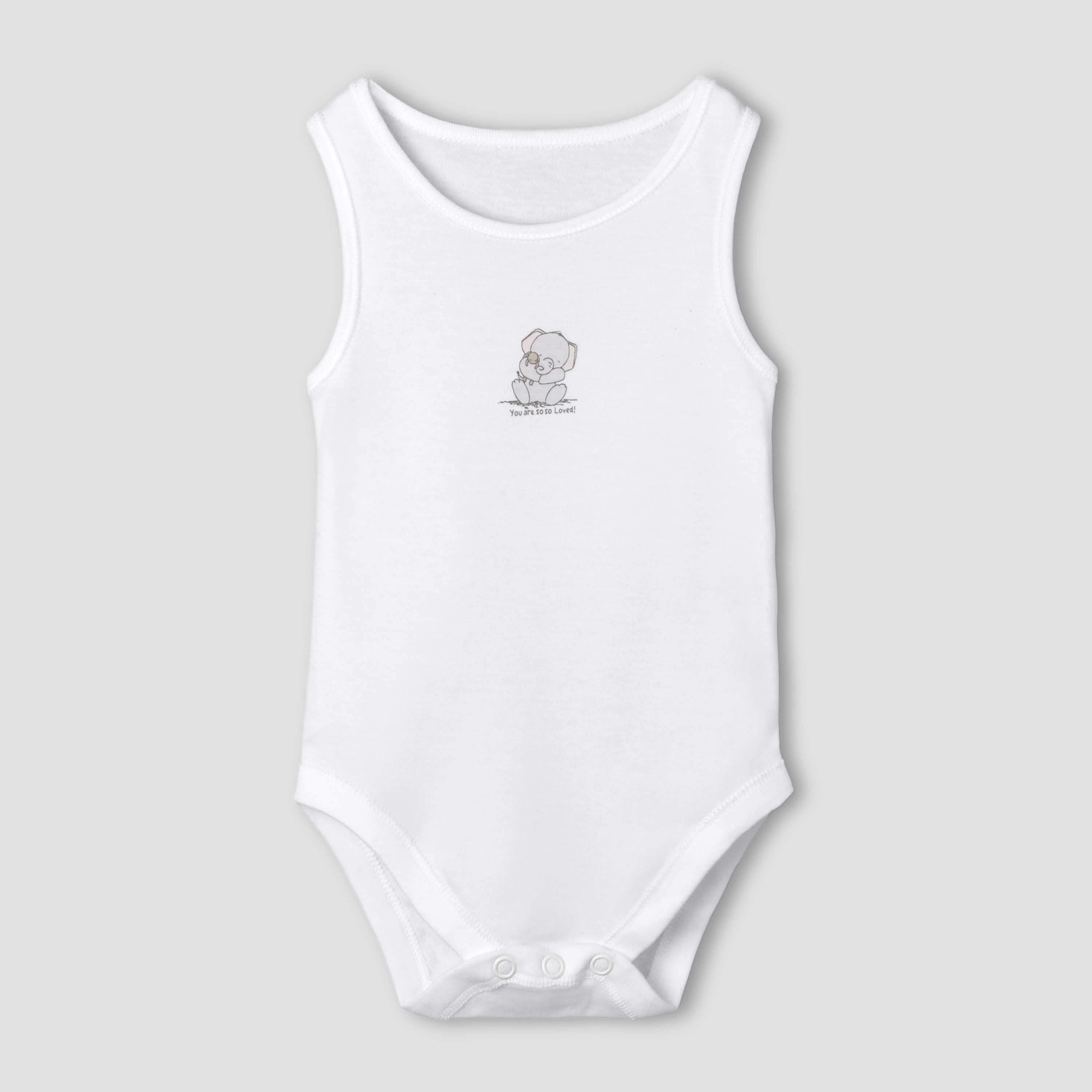 Set of 7 Juniors Round Neck Sleeveless Bodysuit with Elephant Print-baby-boys-clothing-bodysuits-image-3