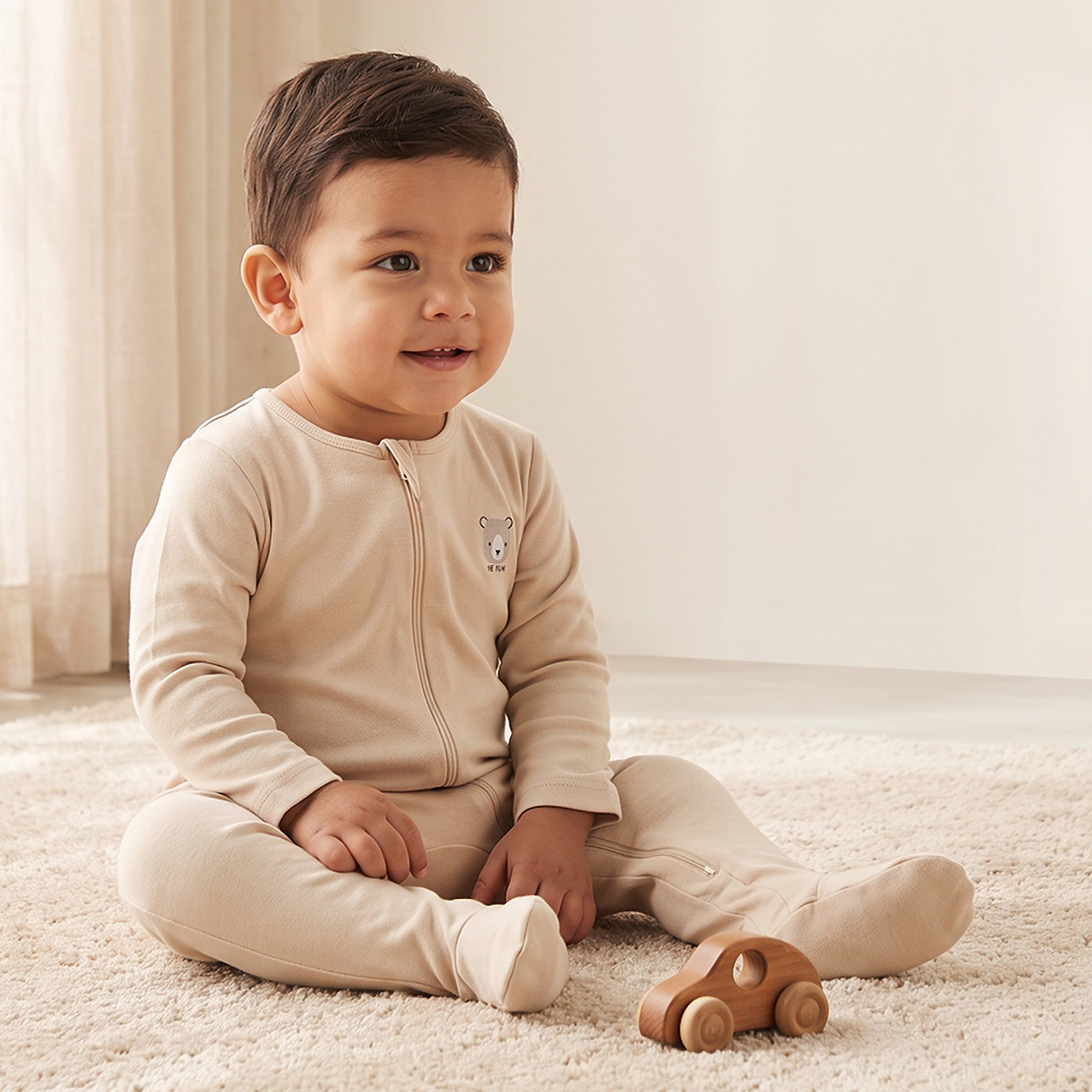 Pack of 7 Juniors Cotton Crew Neck Long Sleeves Sleepsuit with Zip Closure-baby-girls-clothing-nightwear-sleepsuits-image-2