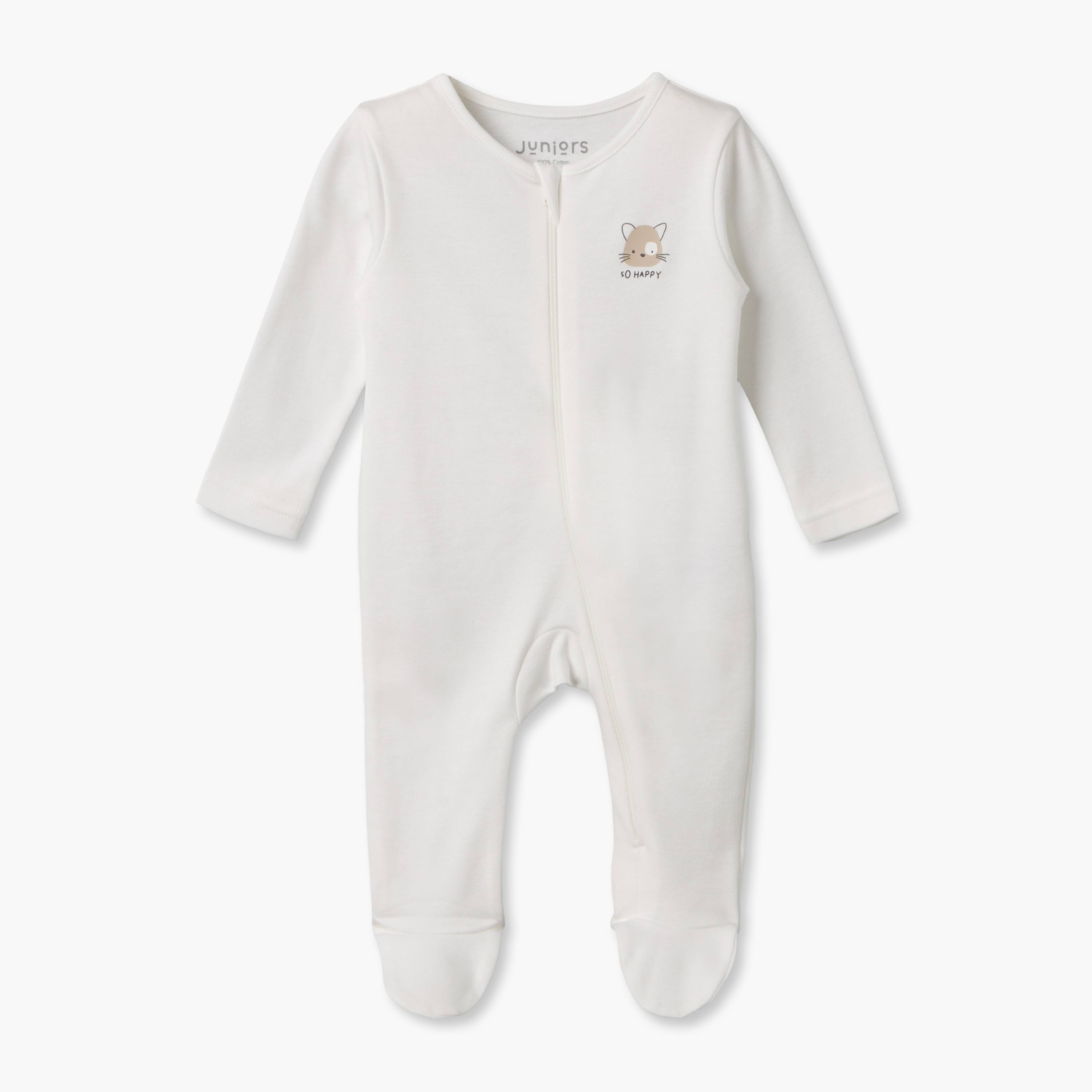 Pack of 7 Juniors Cotton Crew Neck Long Sleeves Sleepsuit with Zip Closure-baby-girls-clothing-nightwear-sleepsuits-image-3
