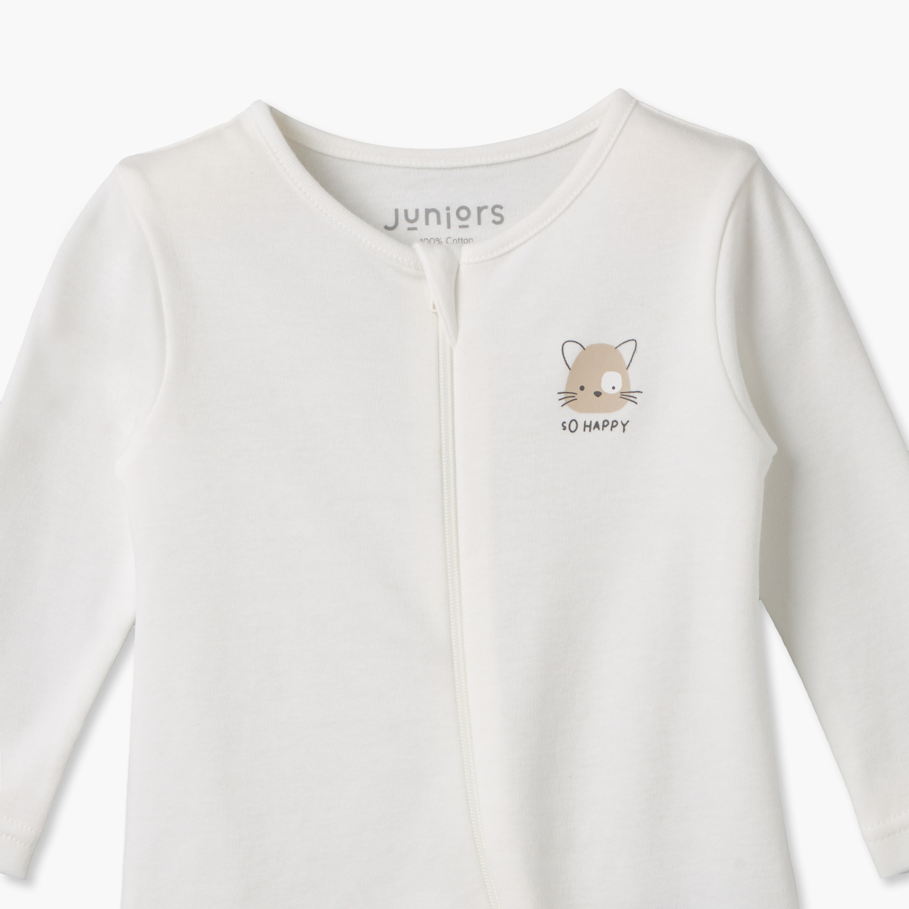 Pack of 7 Juniors Cotton Crew Neck Long Sleeves Sleepsuit with Zip Closure-baby-girls-clothing-nightwear-sleepsuits-image-5
