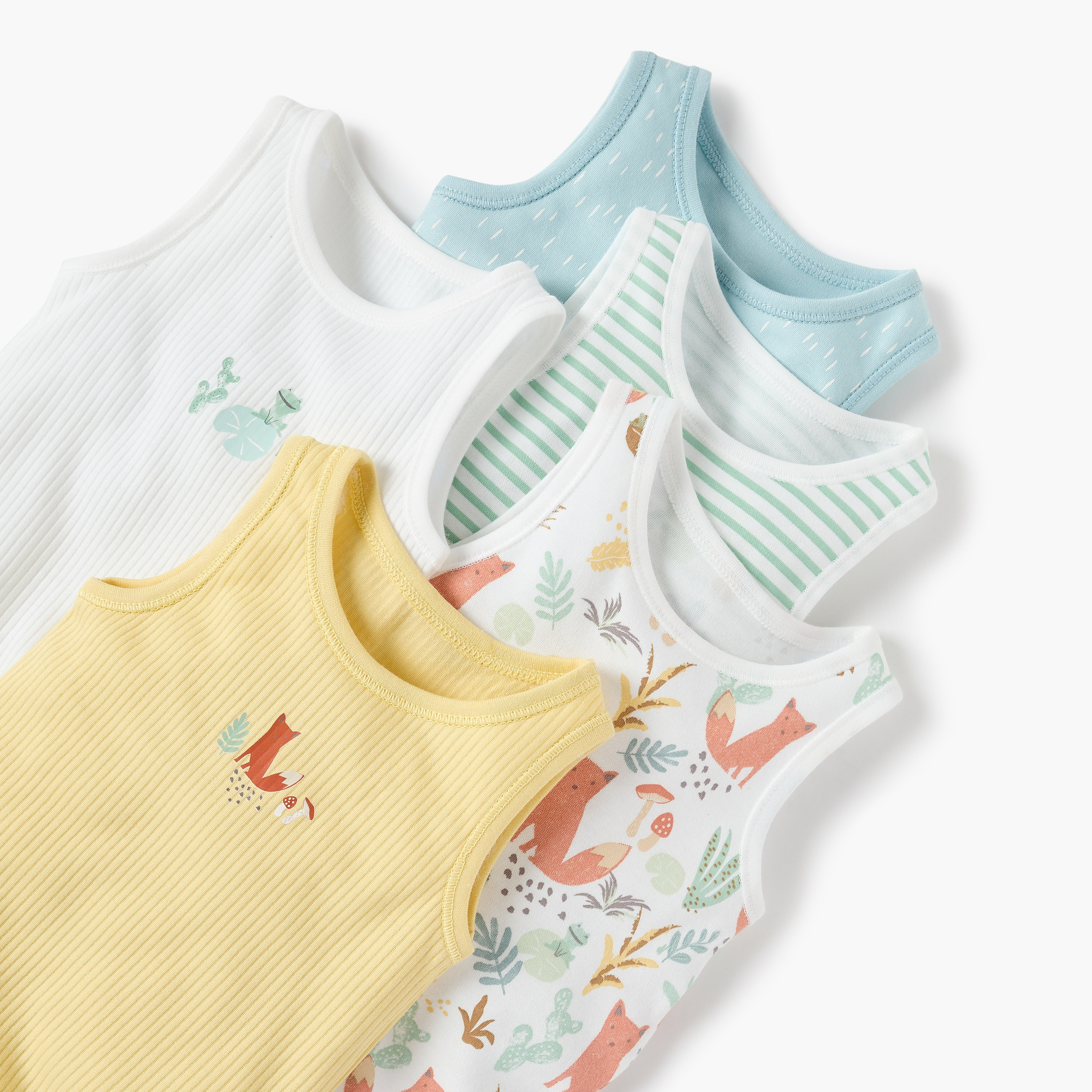 Juniors Assorted Sleeveless Bodysuit - Set of 5-baby-girls-clothing-bodysuits-image-7