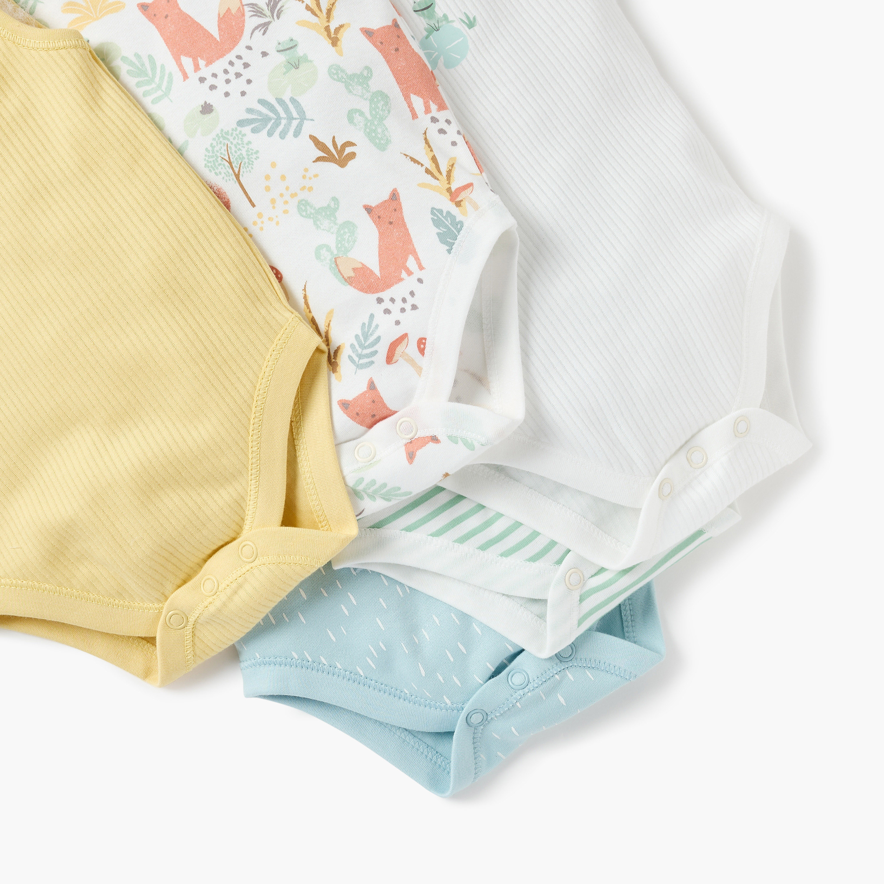 Juniors Assorted Sleeveless Bodysuit - Set of 5-baby-girls-clothing-bodysuits-image-8