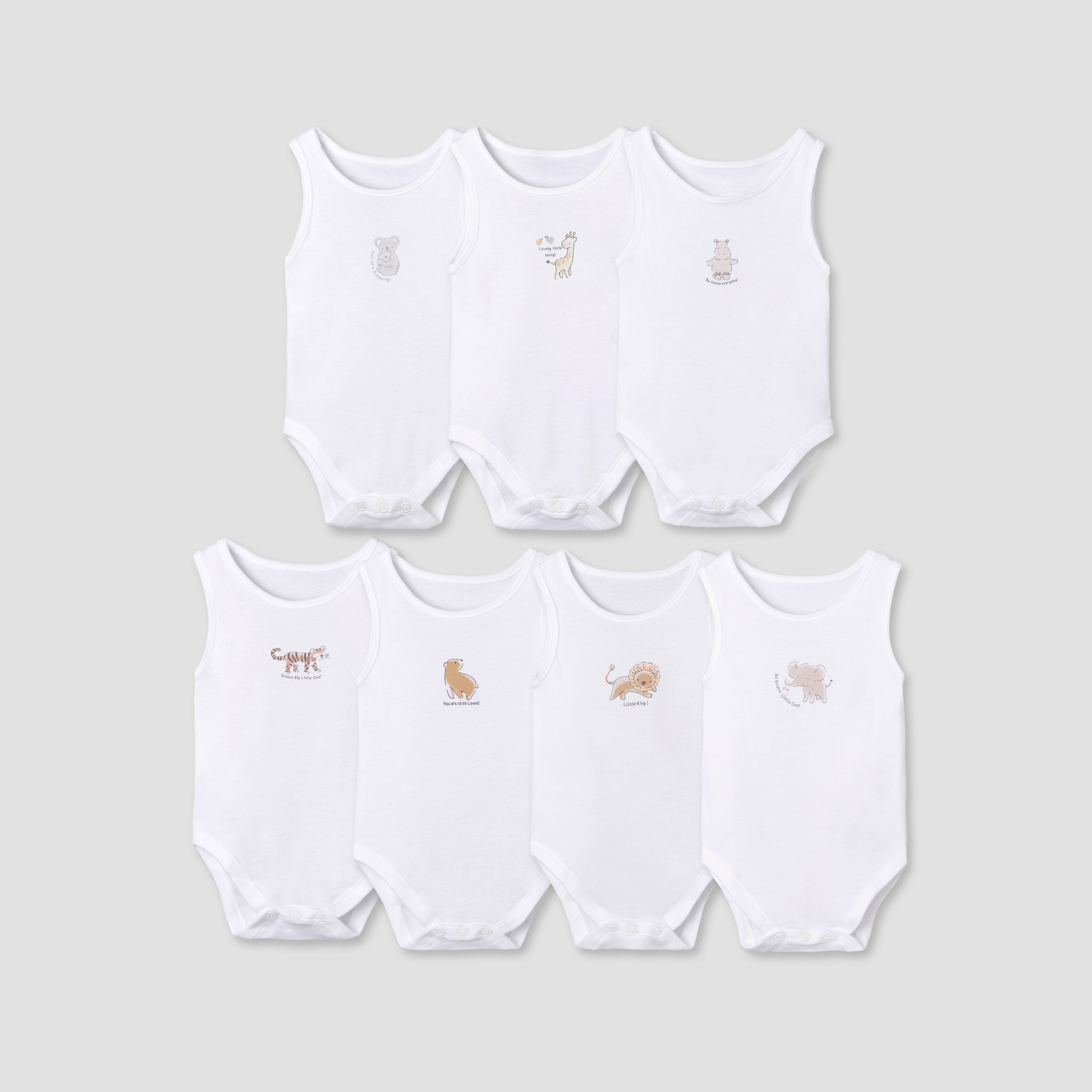Set of 7 Juniors Crew Neck Sleeveless Bodysuit-baby-boys-clothing-bodysuits-image-1
