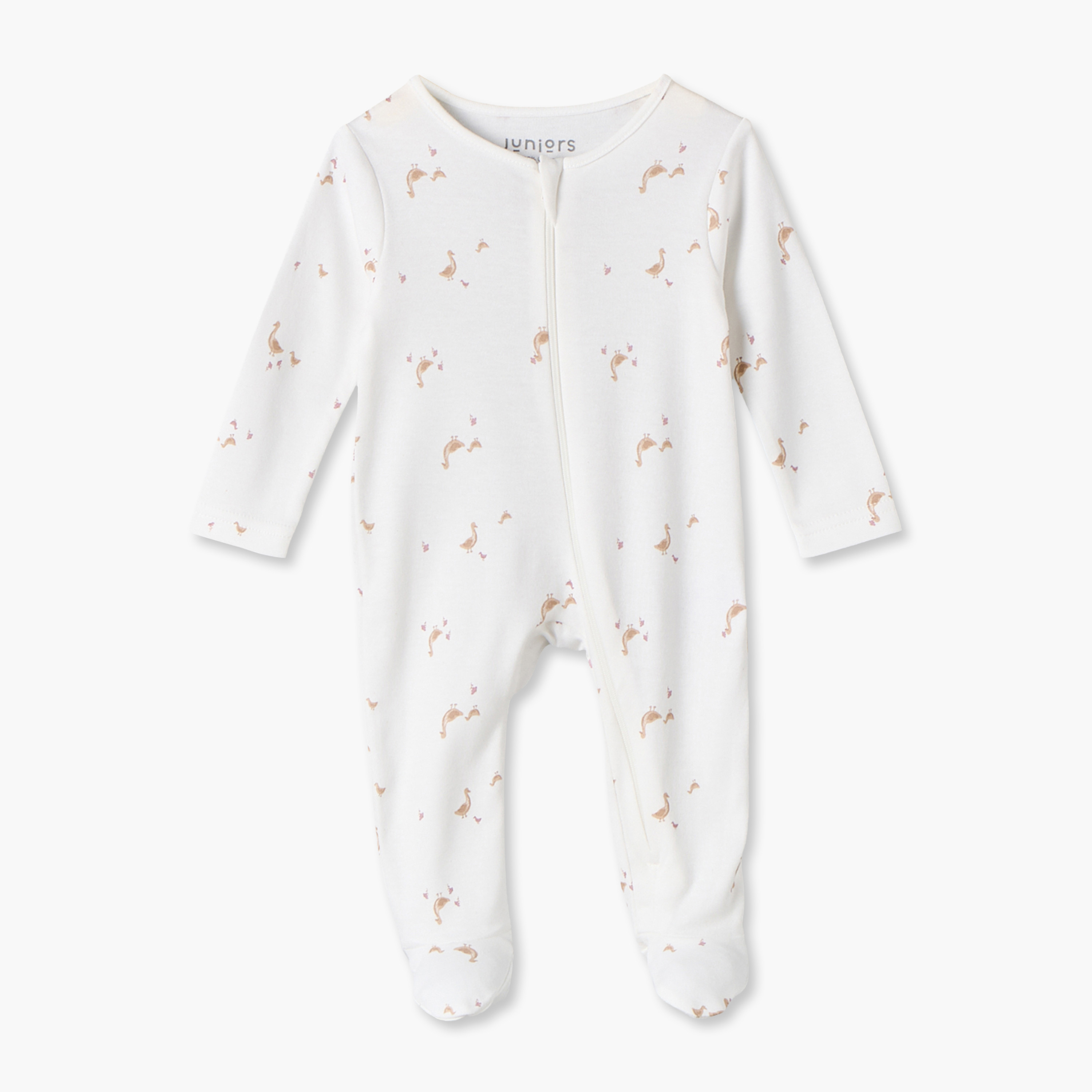 طقم بدلات نوم قطنية بأكمام طويلة وياقة ضيقة وإغلاق بسحّاب من جونيورز - 7 قطع-baby-girls-clothing-nightwear-sleepsuits-image-9
