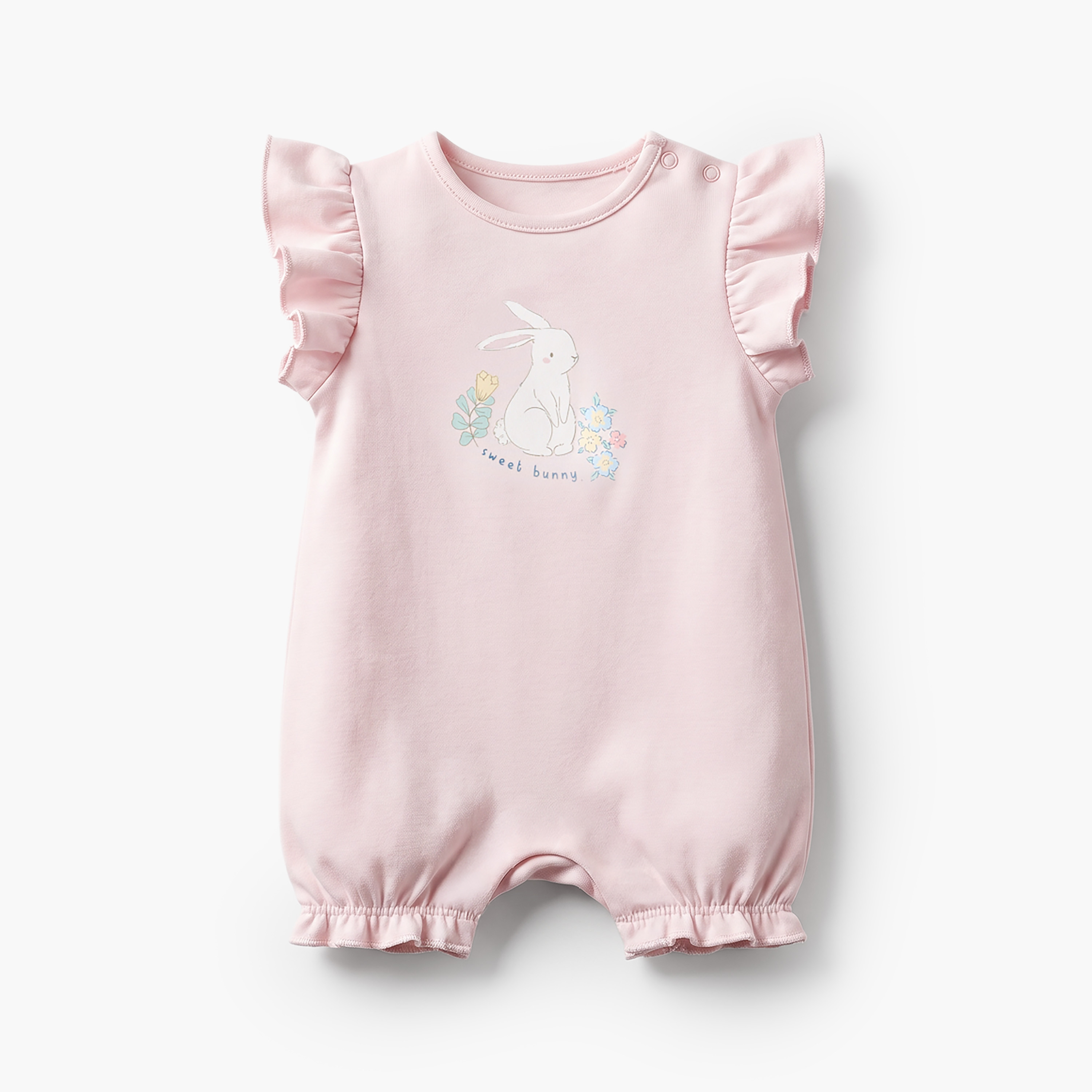 Pack of 4 Juniors Round Neck Short Sleeves Romper with Print-baby-girls-clothing-rompers-image-4