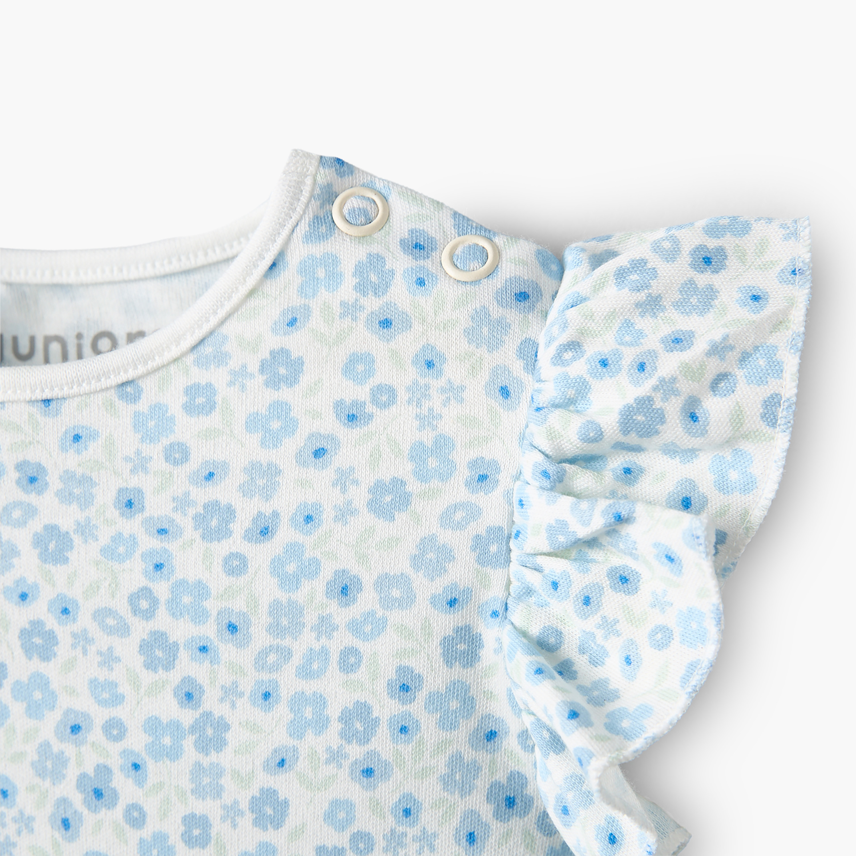Pack of 4 Juniors Round Neck Short Sleeves Romper with Print-baby-girls-clothing-rompers-image-8