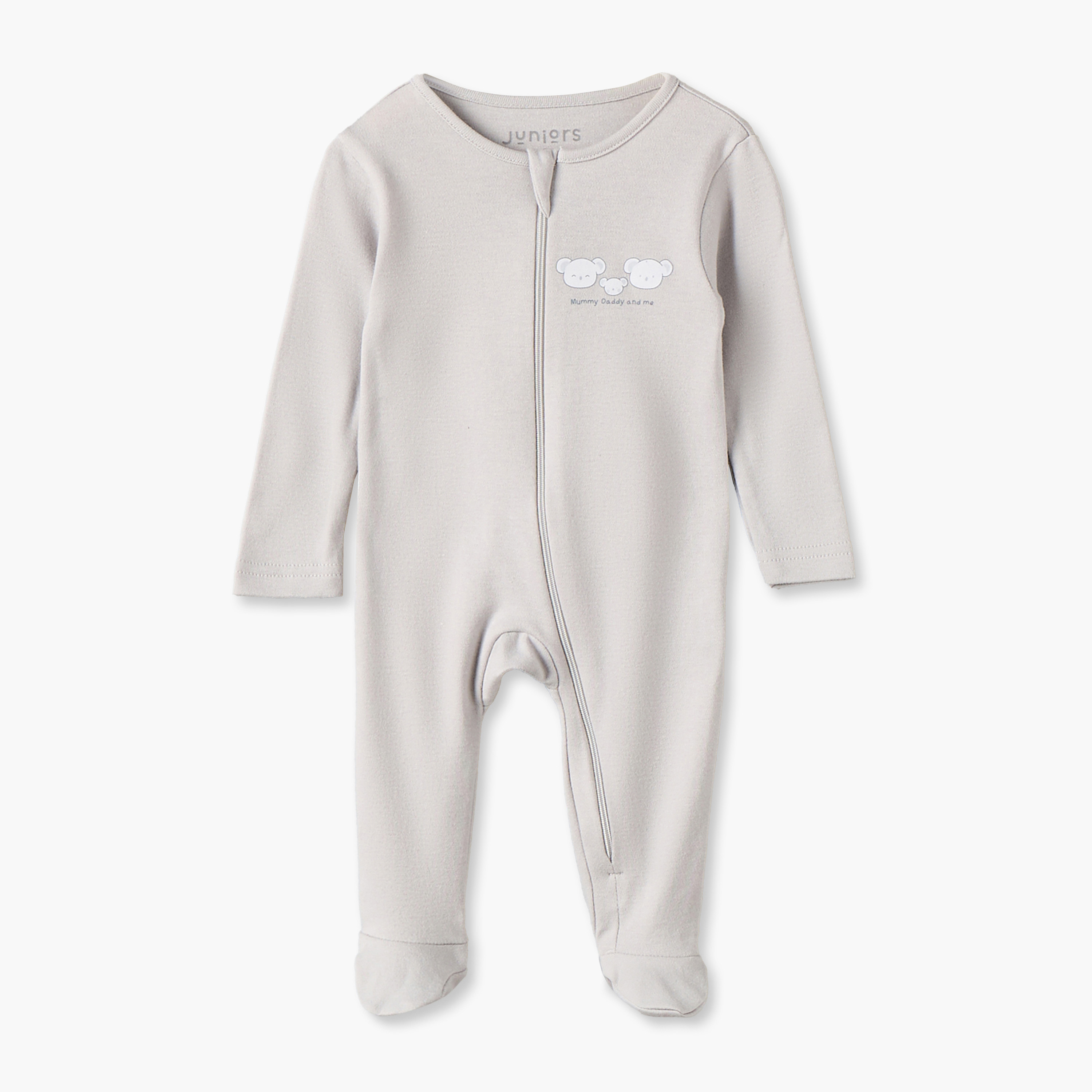 Pack of 7 Juniors Cotton Crew Neck Long Sleeves Sleepsuit with Zip Closure-baby-boys-clothing-nightwear-sleepsuits-image-3