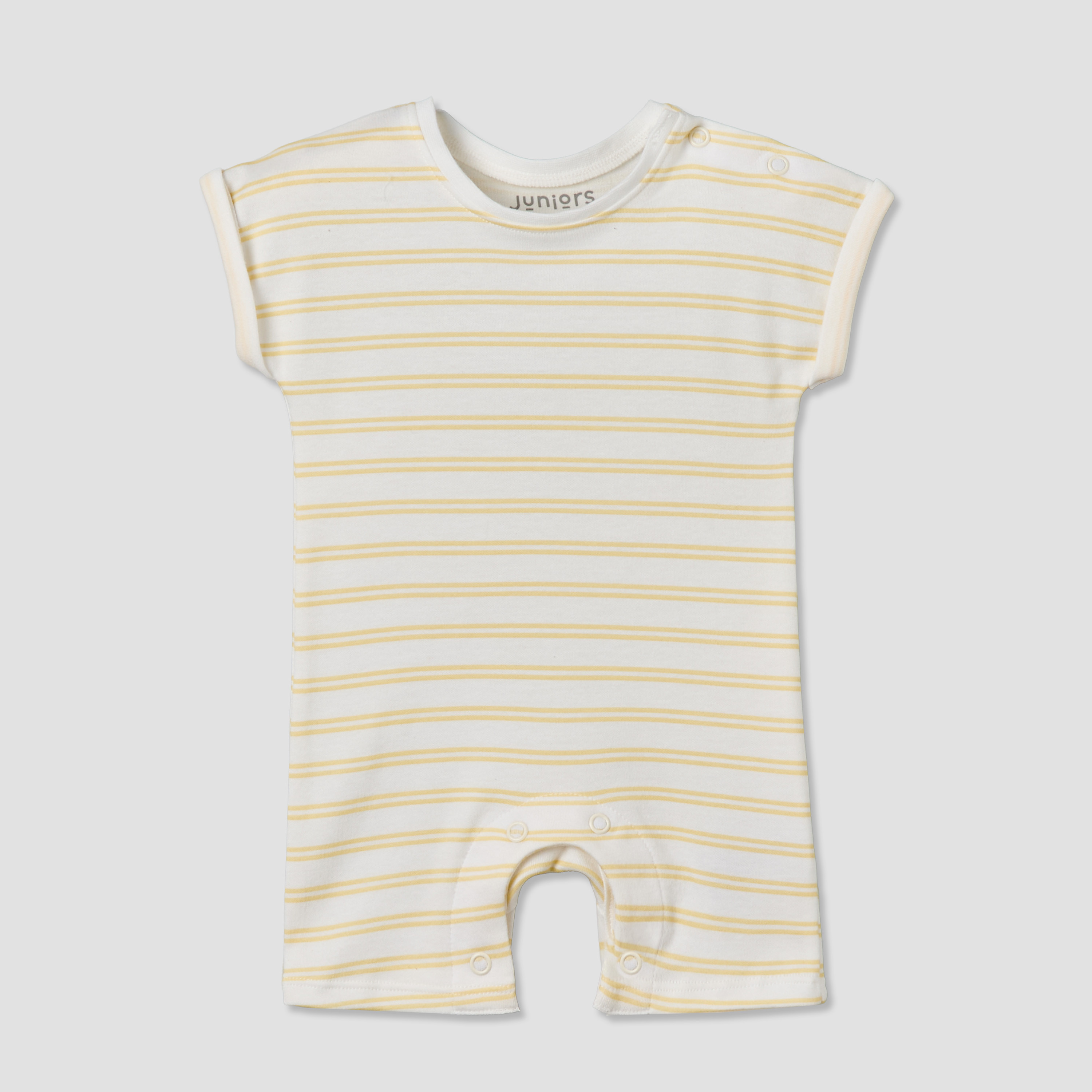 Pack of 4 Juniors Round Neck Short Sleeves Romper with Snap Button Closure-baby-boys-clothing-rompers-image-3