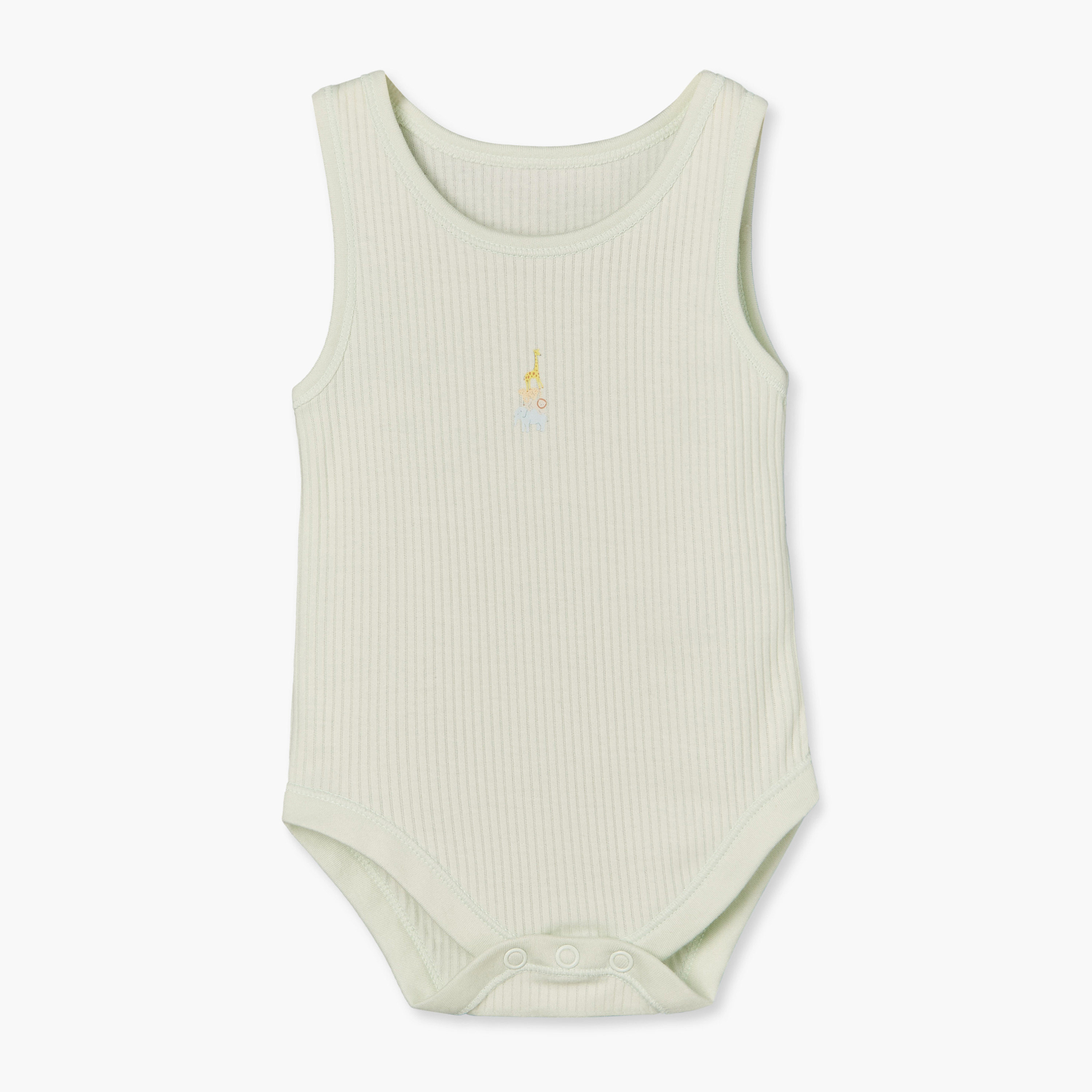 Pack of 5 Juniors Cotton Crew Neck Sleeveless Bodysuit with Snap Button Closure-baby-boys-clothing-bodysuits-image-2