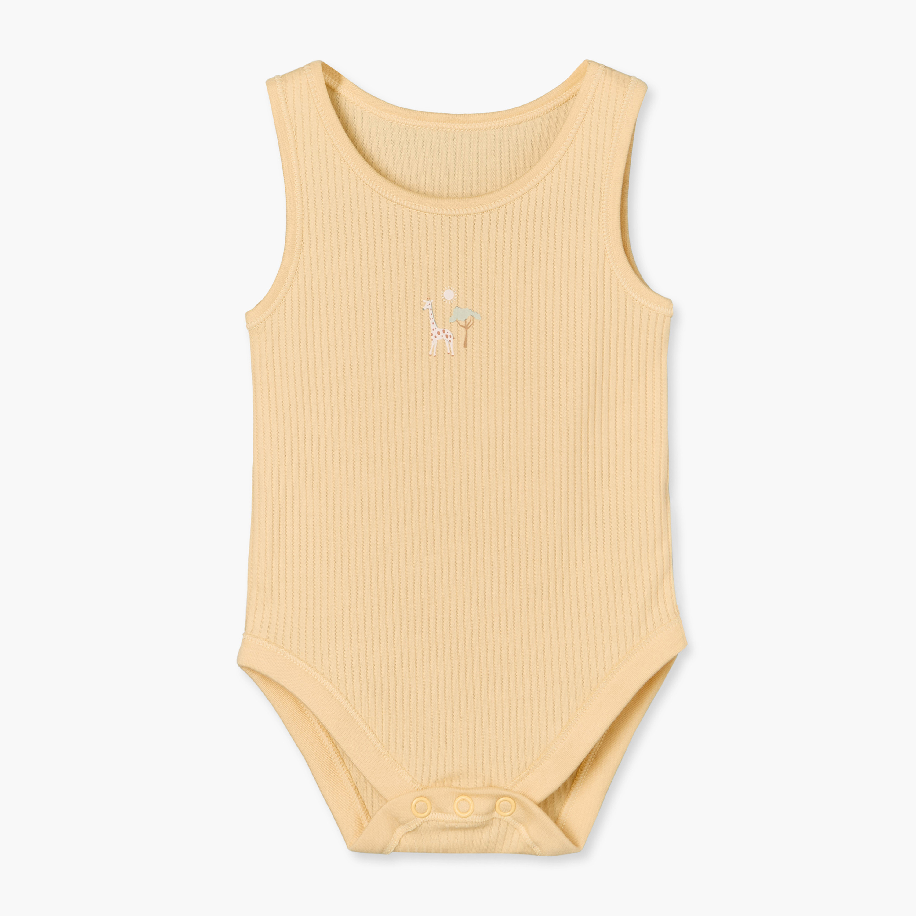 Pack of 5 Juniors Cotton Crew Neck Sleeveless Bodysuit with Snap Button Closure-baby-boys-clothing-bodysuits-image-3