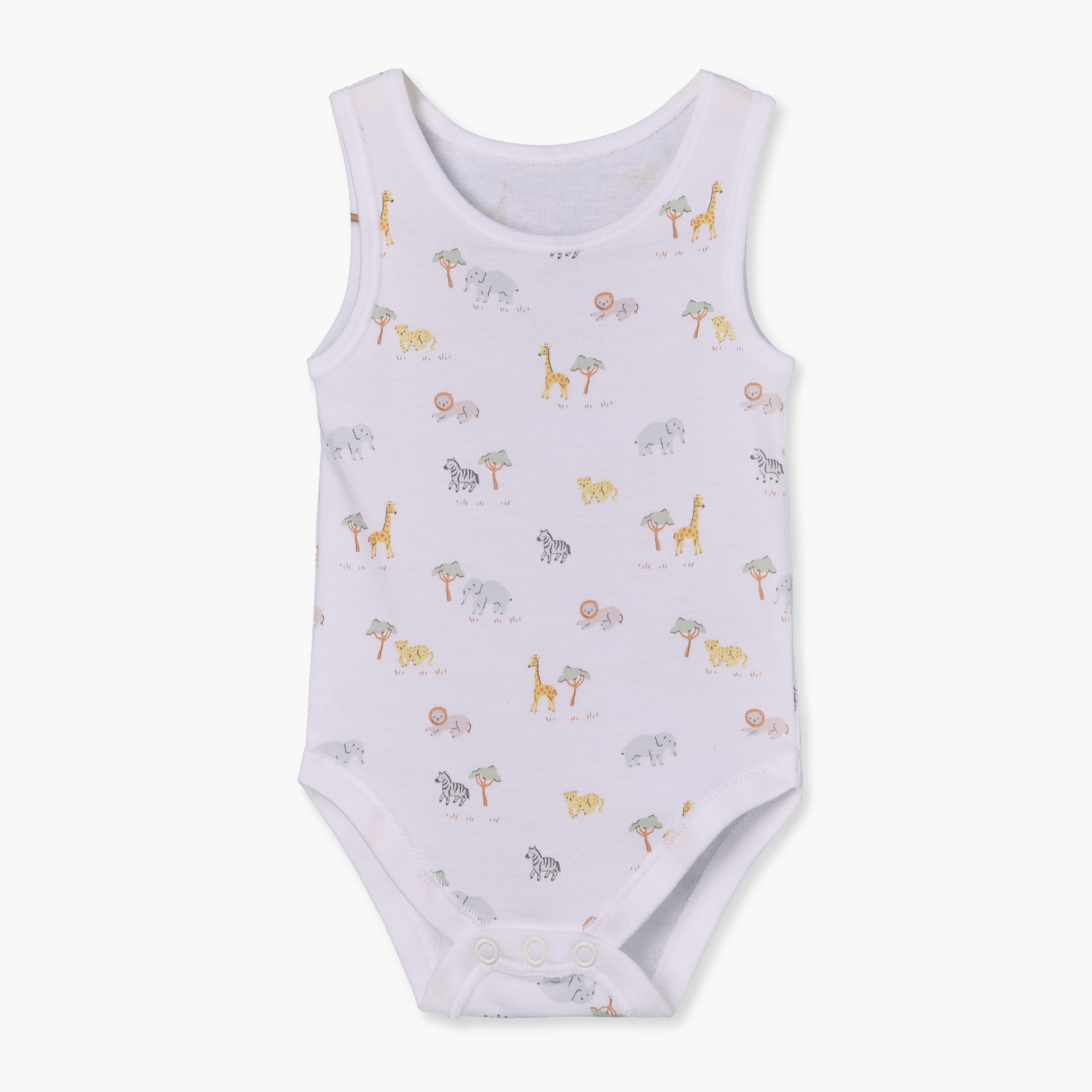 Pack of 5 Juniors Cotton Crew Neck Sleeveless Bodysuit with Snap Button Closure-baby-boys-clothing-bodysuits-image-4