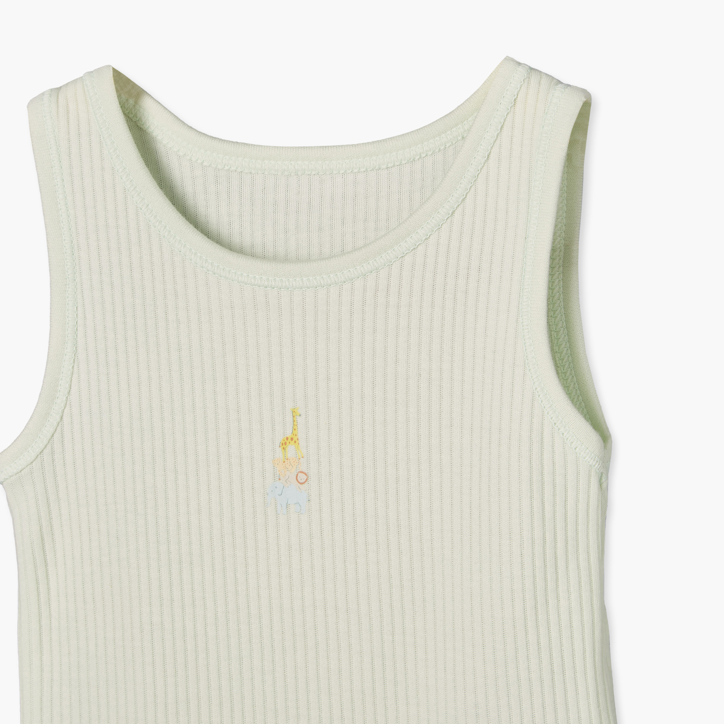 Pack of 5 Juniors Cotton Crew Neck Sleeveless Bodysuit with Snap Button Closure-baby-boys-clothing-bodysuits-image-8