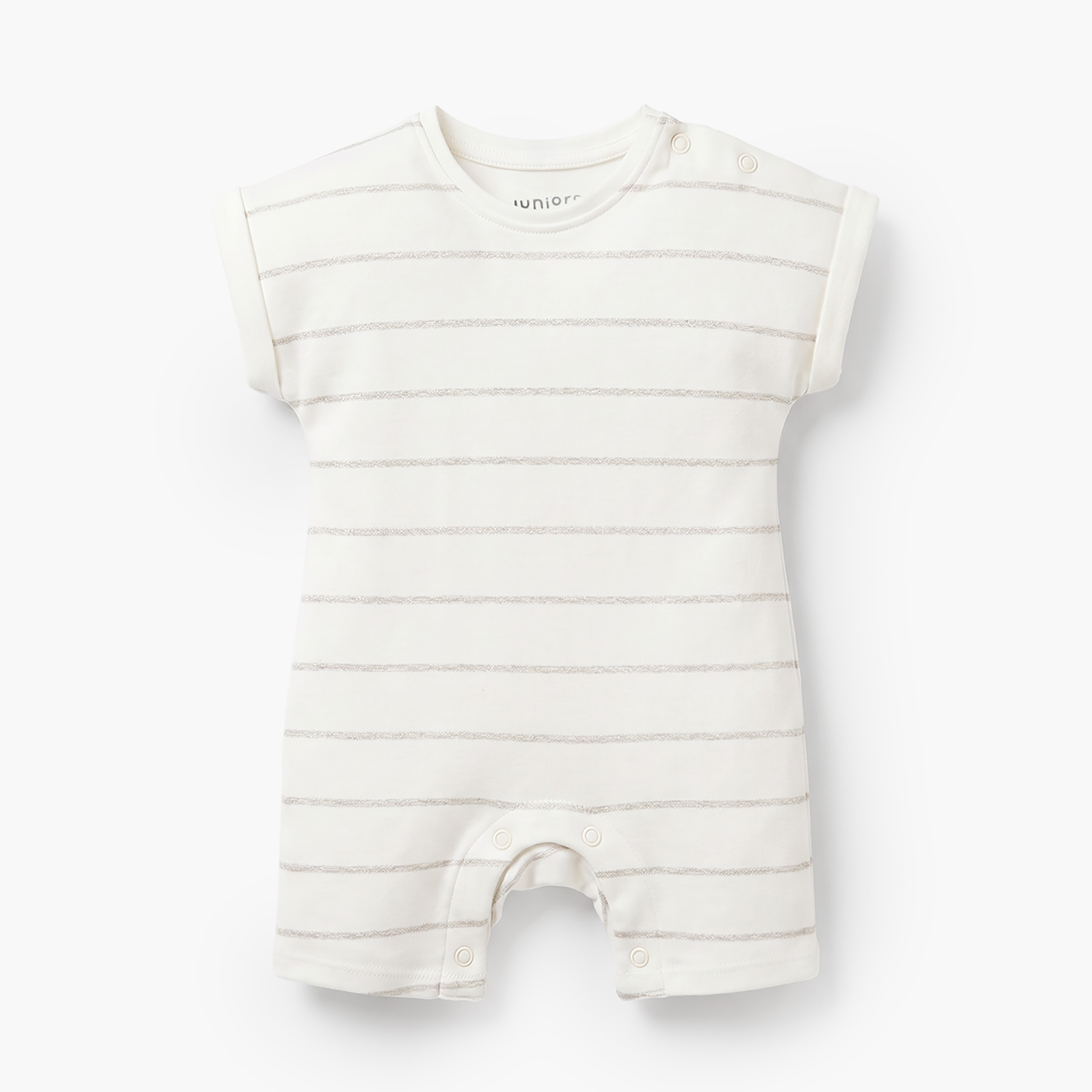 Pack of 4 Juniors Crew Neck Short Sleeve Romper with Snap Button Closure-baby-boys-clothing-rompers-image-3