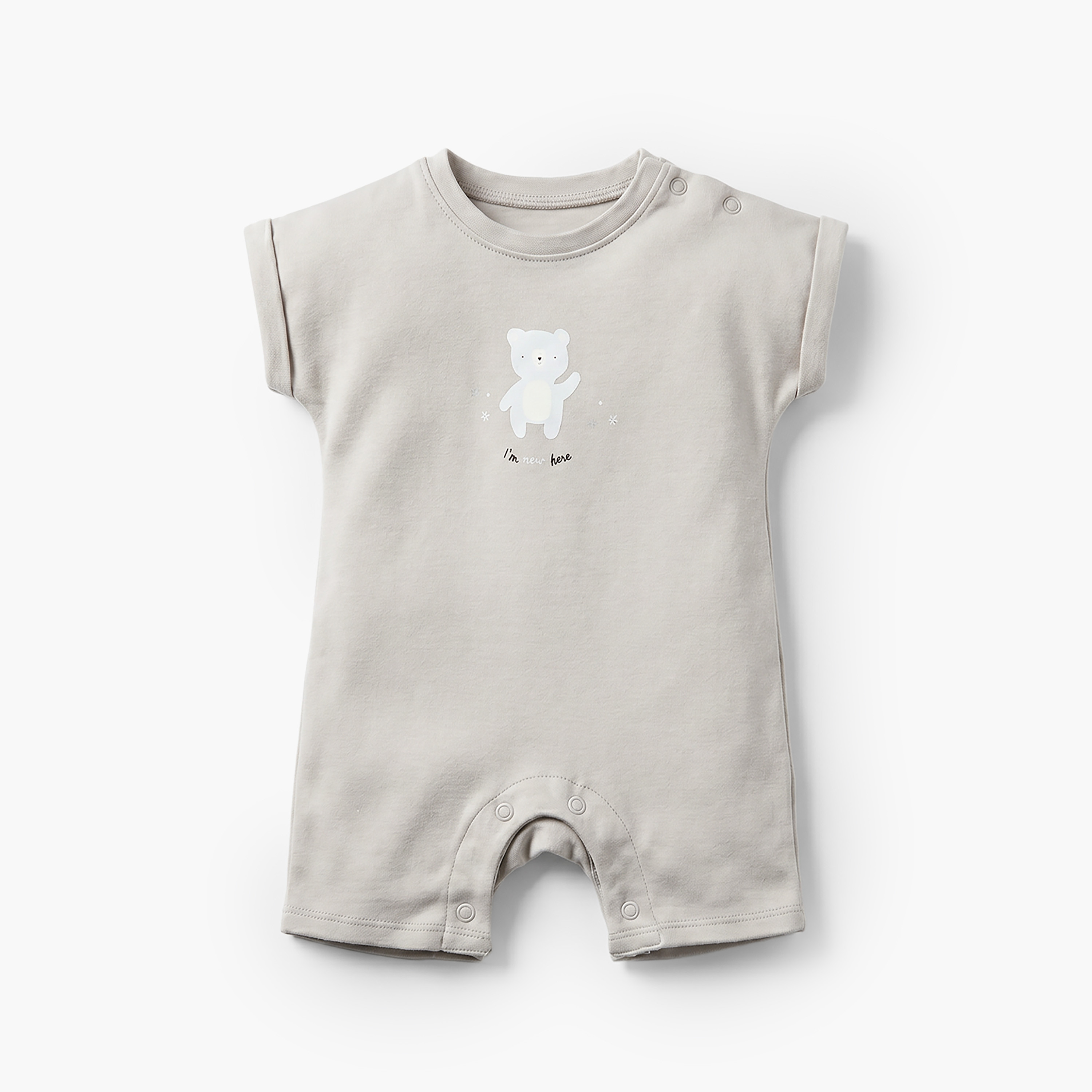 Pack of 4 Juniors Crew Neck Short Sleeve Romper with Snap Button Closure-baby-boys-clothing-rompers-image-5