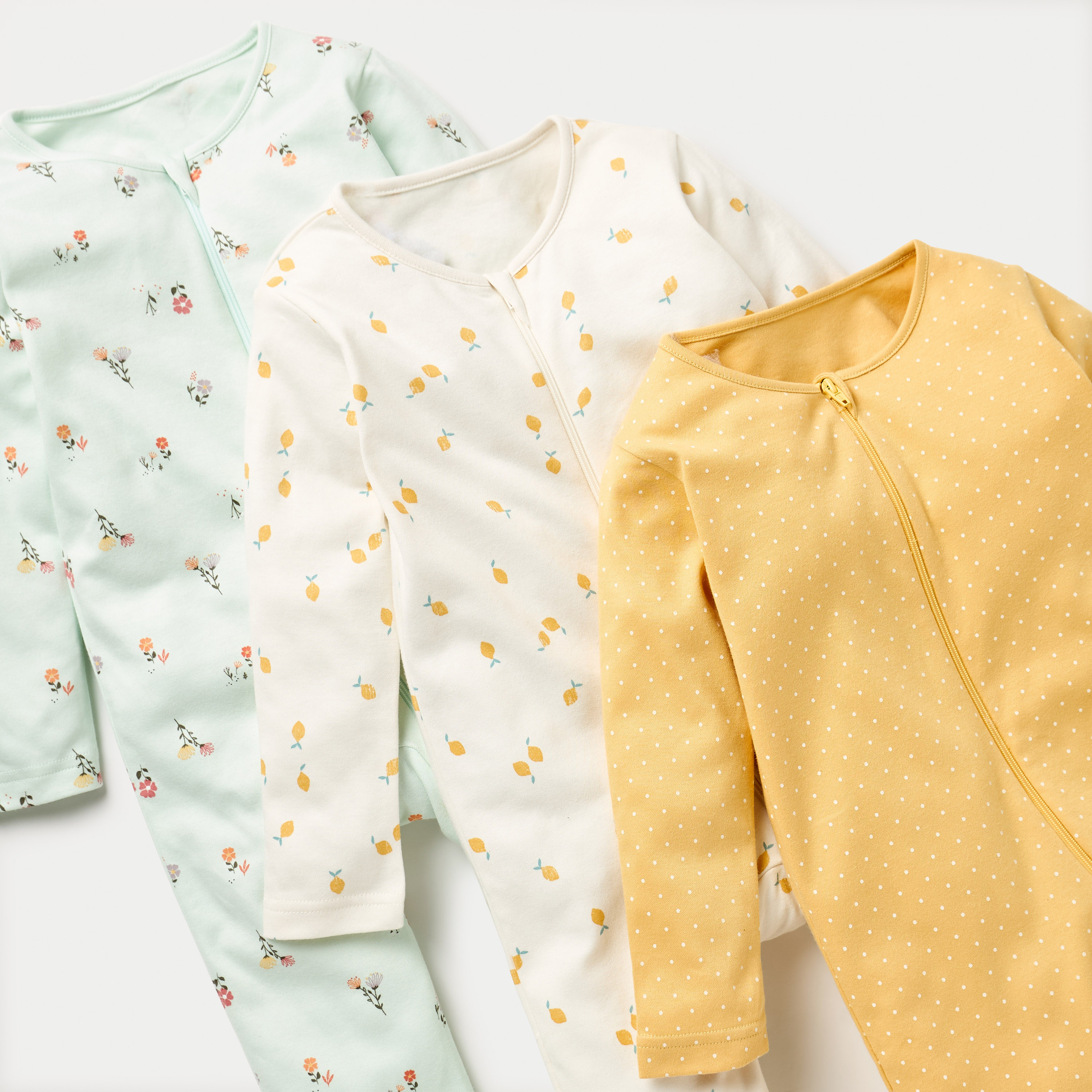Juniors Printed Closed Feet Sleepsuit with Zip Closure - Set of 3-baby-girls-clothing-nightwear-sleepsuits-image-5