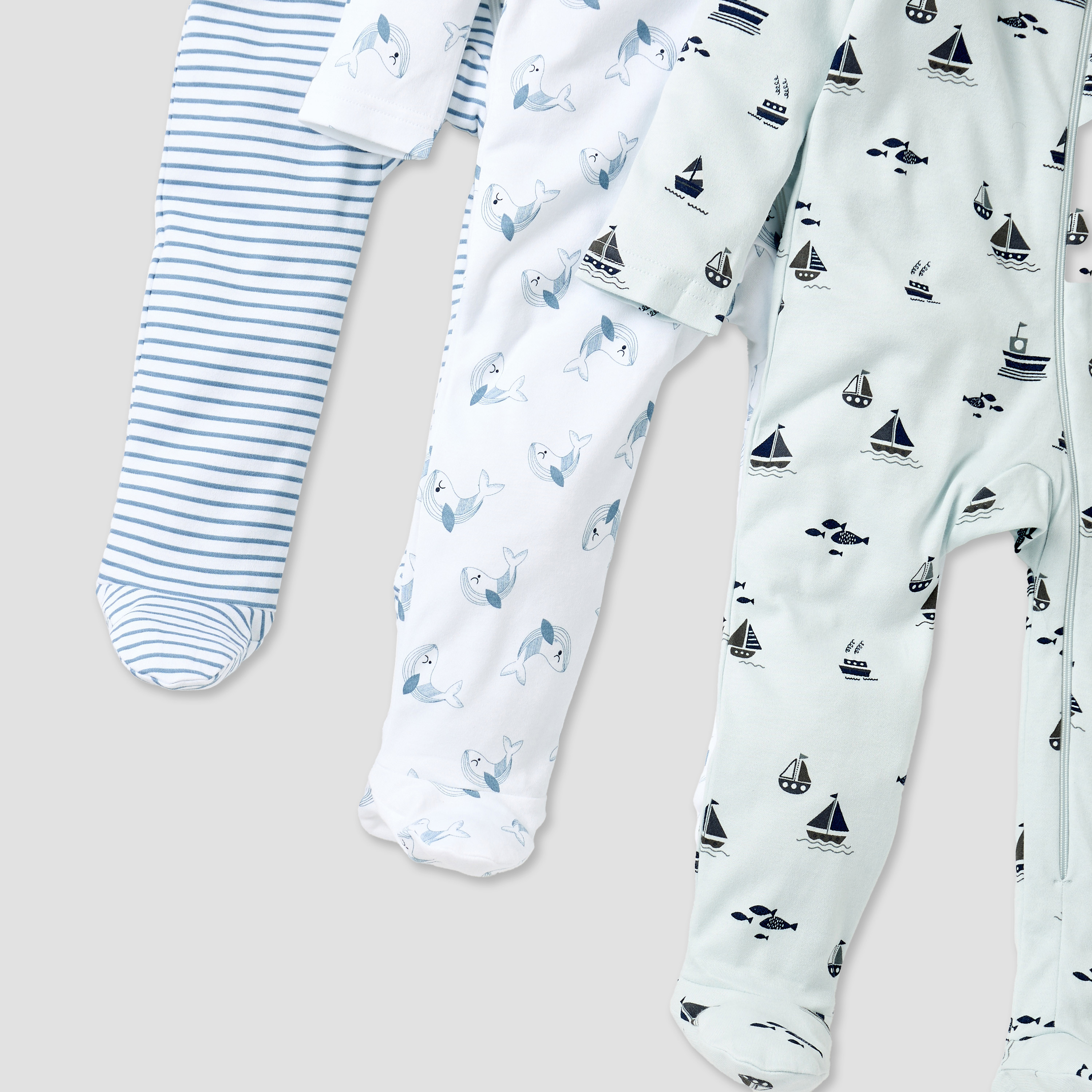 Juniors Printed Closed Feet Sleepsuit with Zip Closure - Set of 3-baby-boys-clothing-nightwear-sleepsuits-image-6