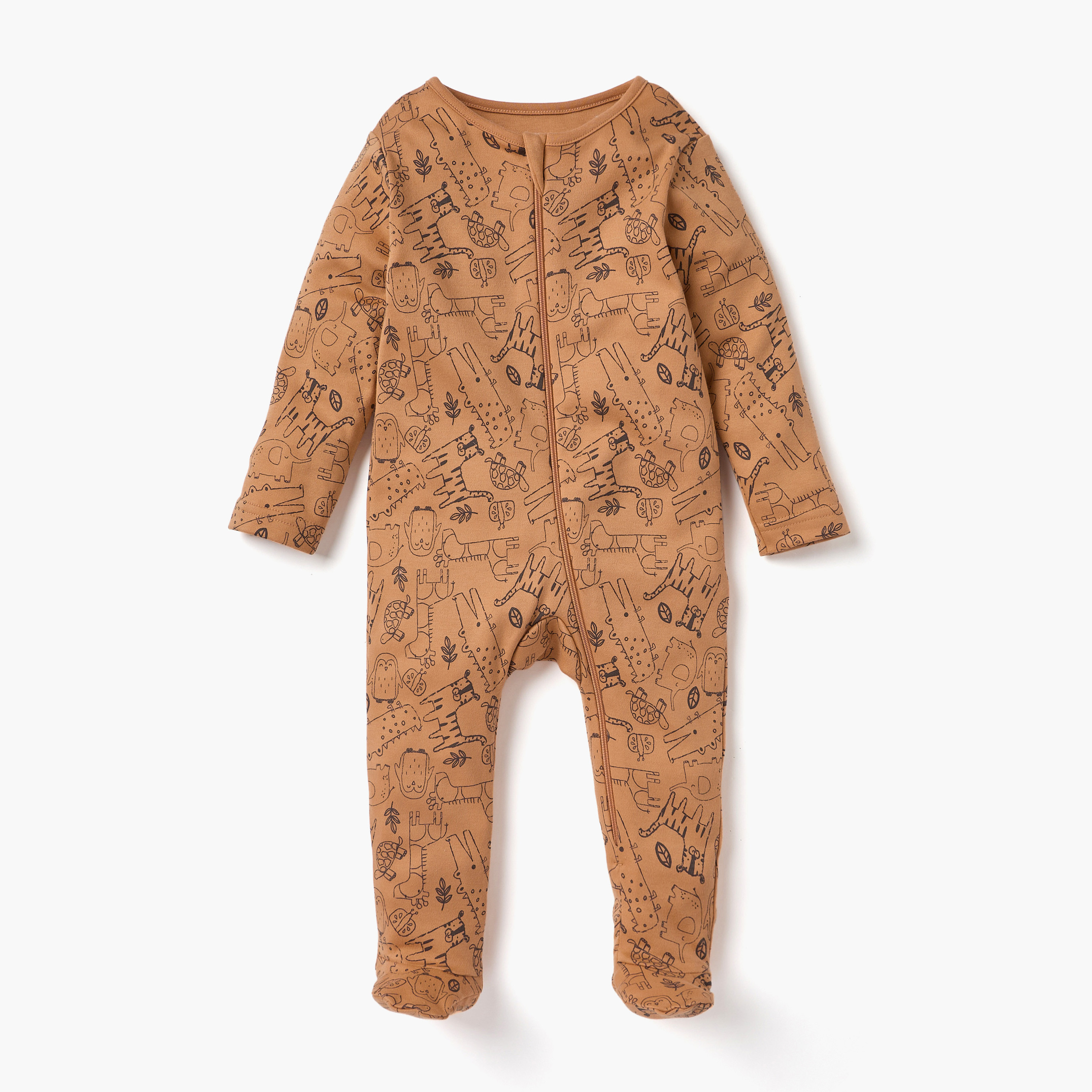 بدلات نوم بطبعات وأكمام طويلة وسحاب إغلاق من جونيورز - طقم 3 قطع-baby-boys-clothing-nightwear-sleepsuits-image-4