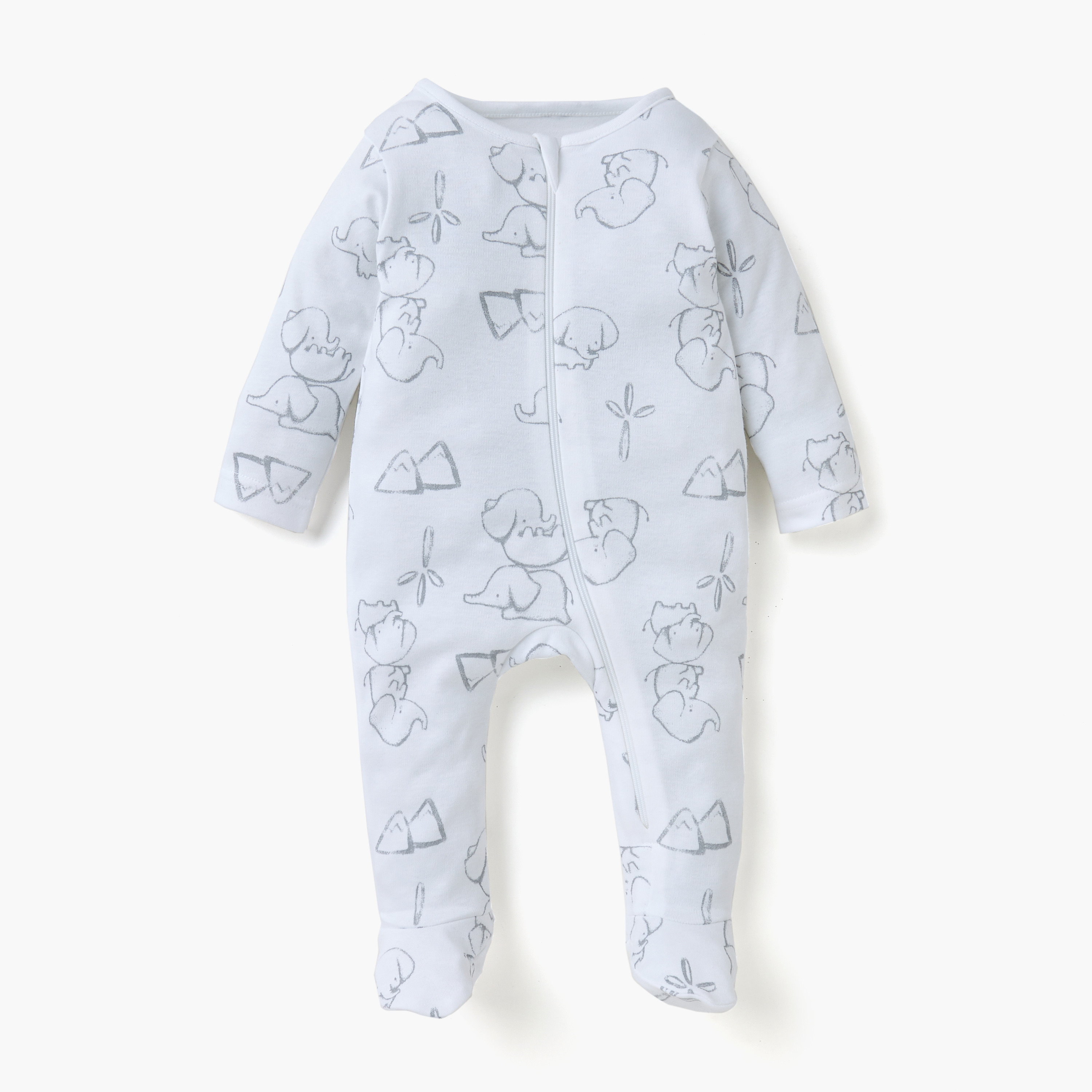 بدلة نوم بأكمام طويلة وسحاب إغلاق وطبعات من جونيورز - طقم من 3-baby-boys-clothing-nightwear-sleepsuits-image-3