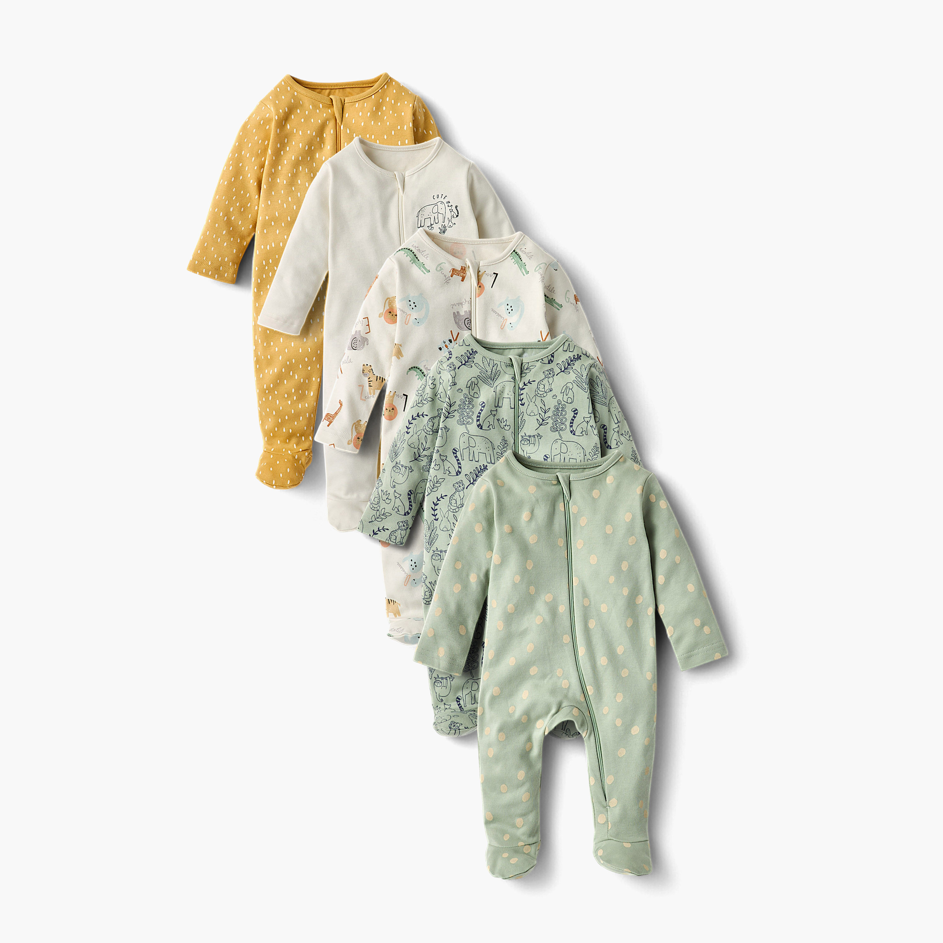 Juniors Printed Sleepsuit with Zip Closure and Long Sleeves-baby-boys-clothing-nightwear-sleepsuits-image-1