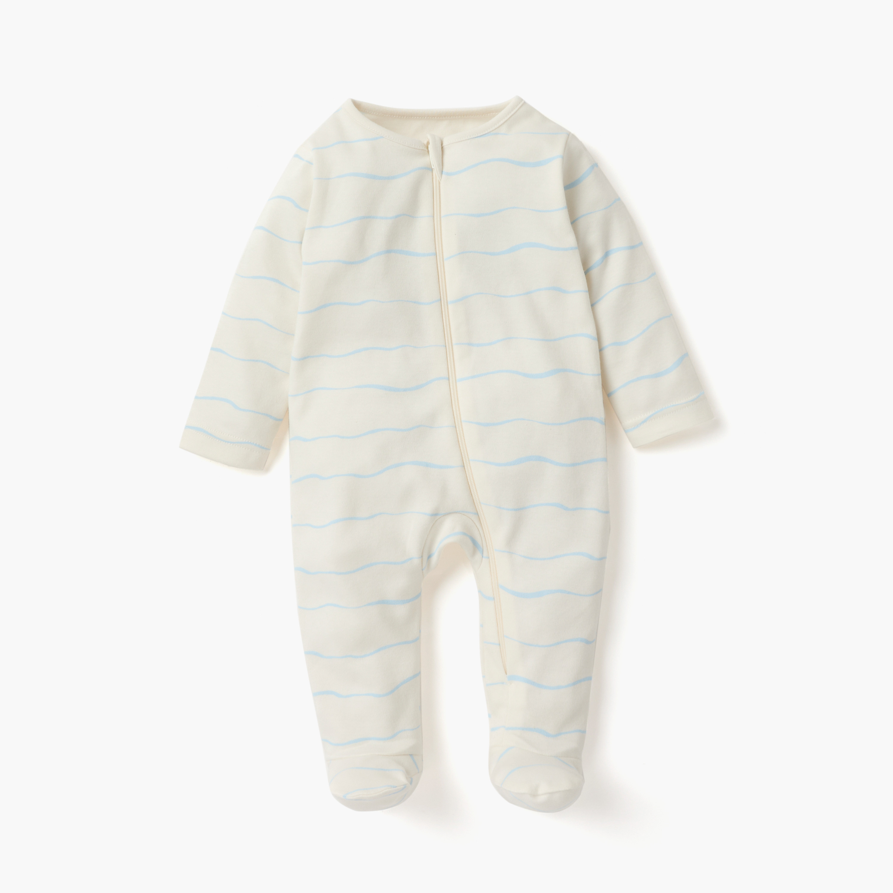 Juniors Printed Sleepsuit with Long Sleeves and Zip Closure - Set of 5-baby-boys-clothing-nightwear-sleepsuits-image-3