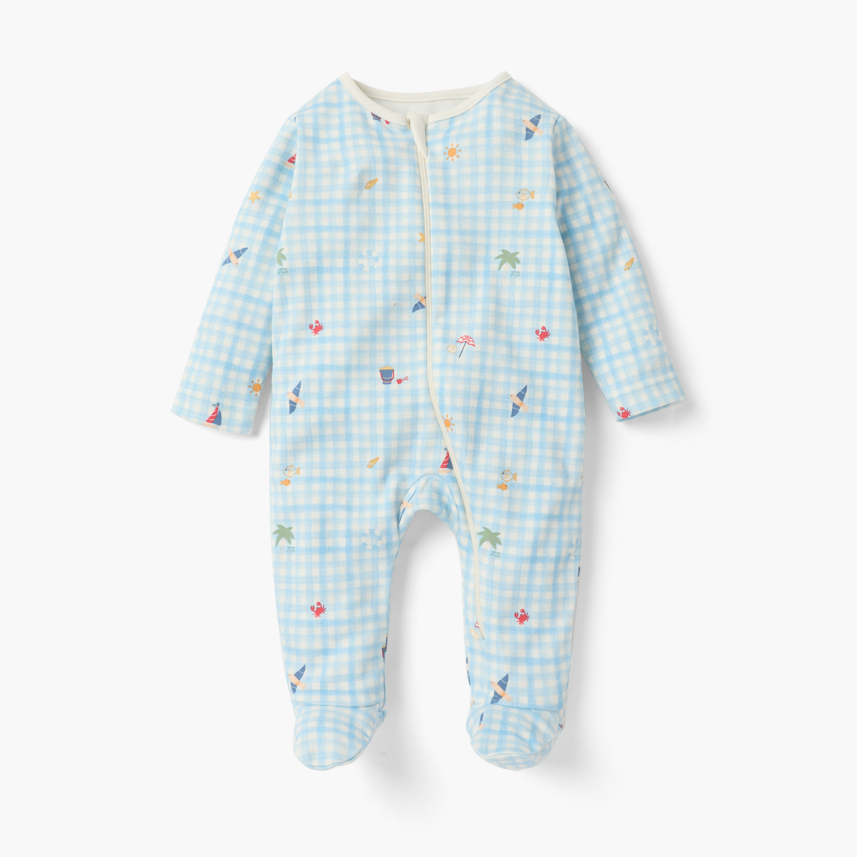 Juniors Printed Sleepsuit with Long Sleeves and Zip Closure - Set of 5-baby-boys-clothing-nightwear-sleepsuits-image-5