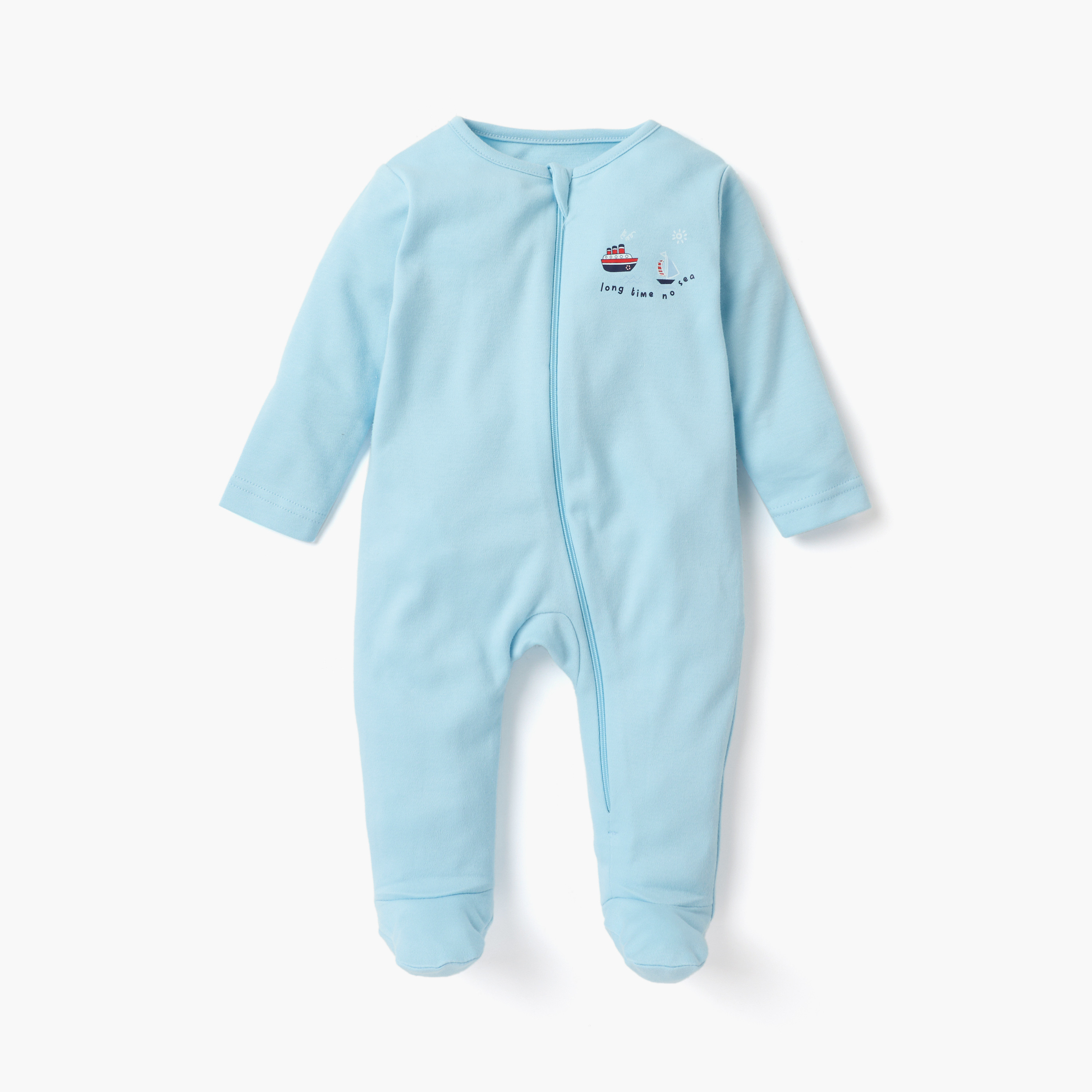 Juniors Printed Sleepsuit with Long Sleeves and Zip Closure - Set of 5-baby-boys-clothing-nightwear-sleepsuits-image-6