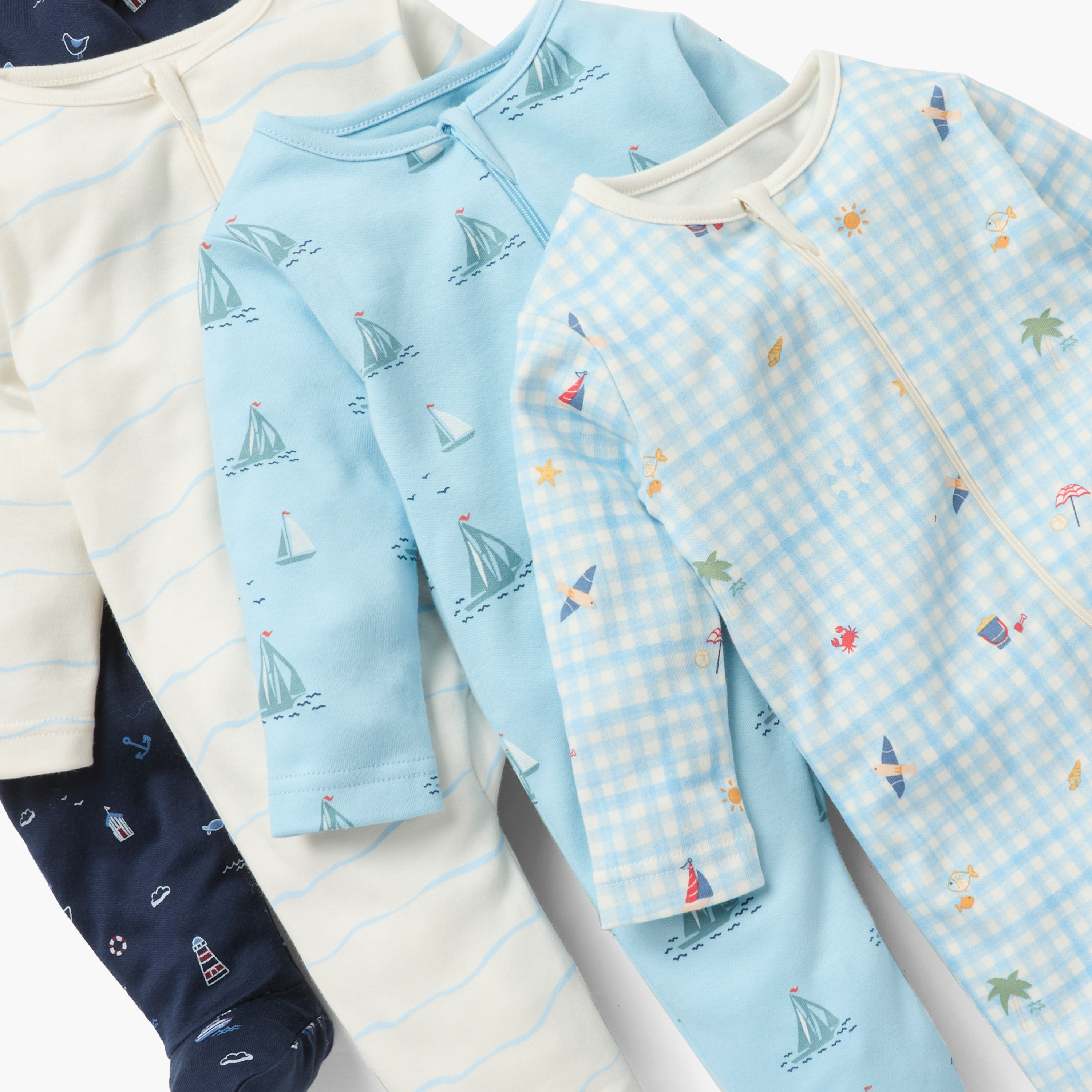 Juniors Printed Sleepsuit with Long Sleeves and Zip Closure - Set of 5-baby-boys-clothing-nightwear-sleepsuits-image-7