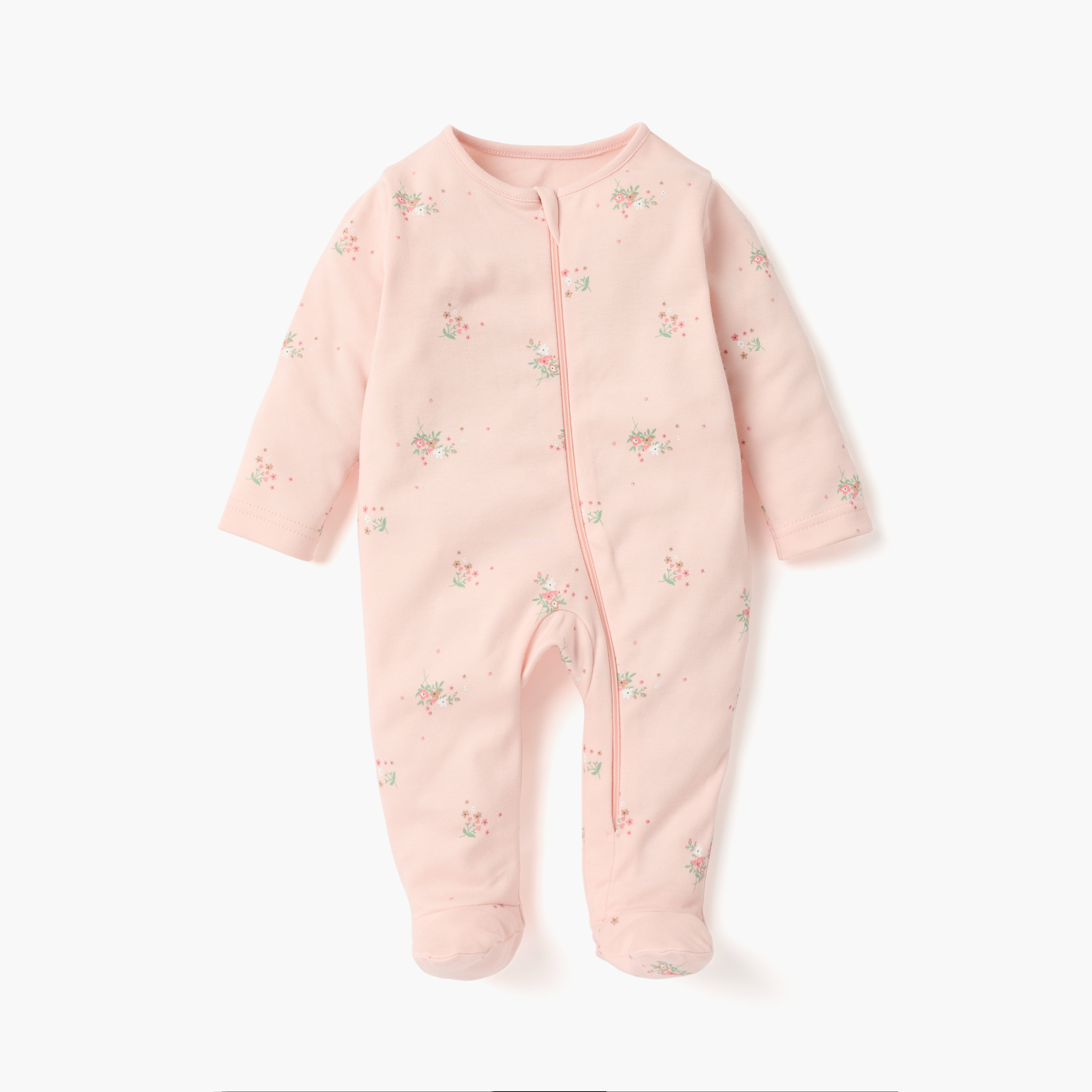 بدلات نوم مغلقة القدمين بطبعات وأكمام طويلة من جونيورز - طقم 5 قطع-baby-girls-clothing-nightwear-sleepsuits-image-2