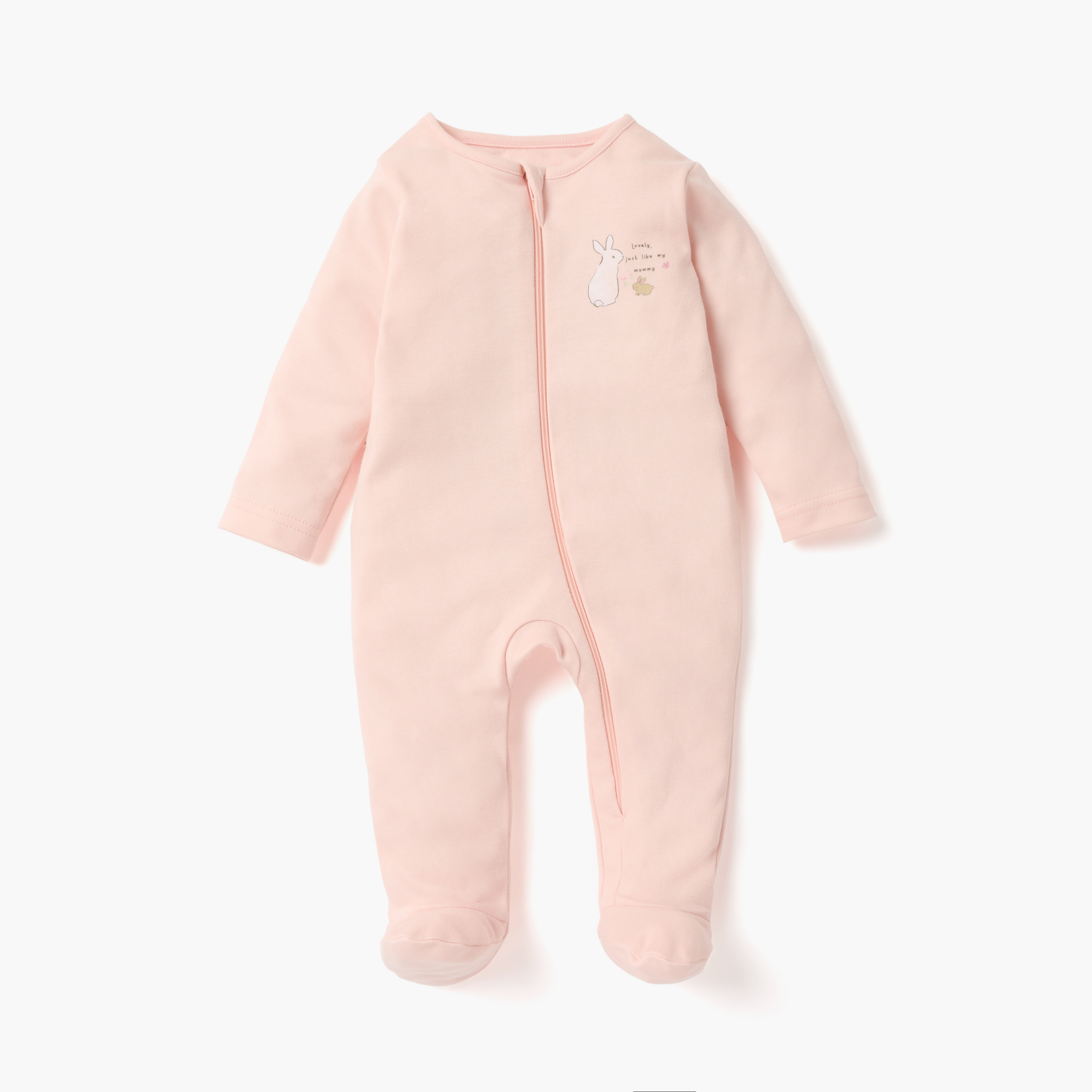 بدلات نوم مغلقة القدمين بطبعات وأكمام طويلة من جونيورز - طقم 5 قطع-baby-girls-clothing-nightwear-sleepsuits-image-4