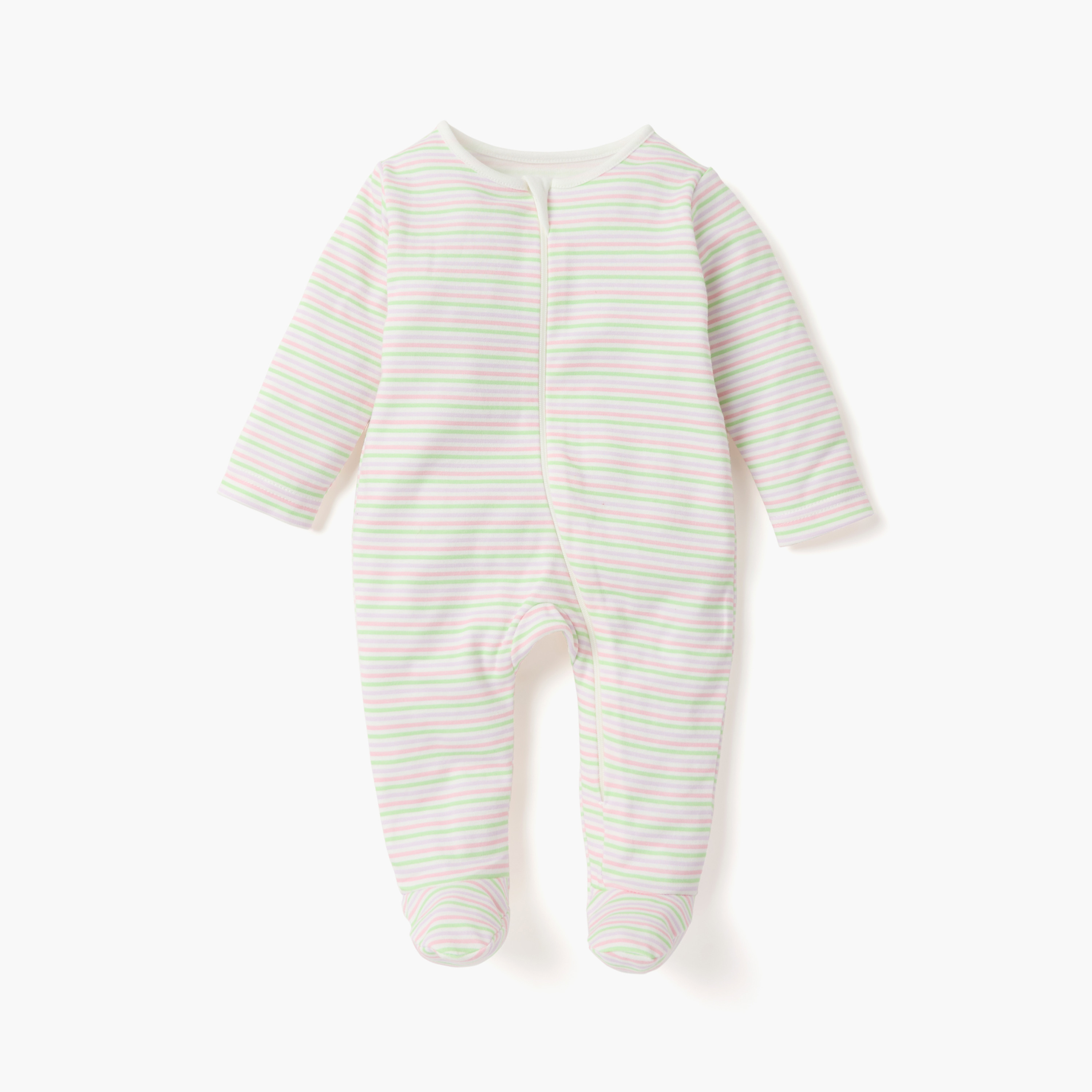 بدلات نوم مغلقة القدمين بطبعات وأكمام طويلة من جونيورز - طقم 5 قطع-baby-girls-clothing-nightwear-sleepsuits-image-5